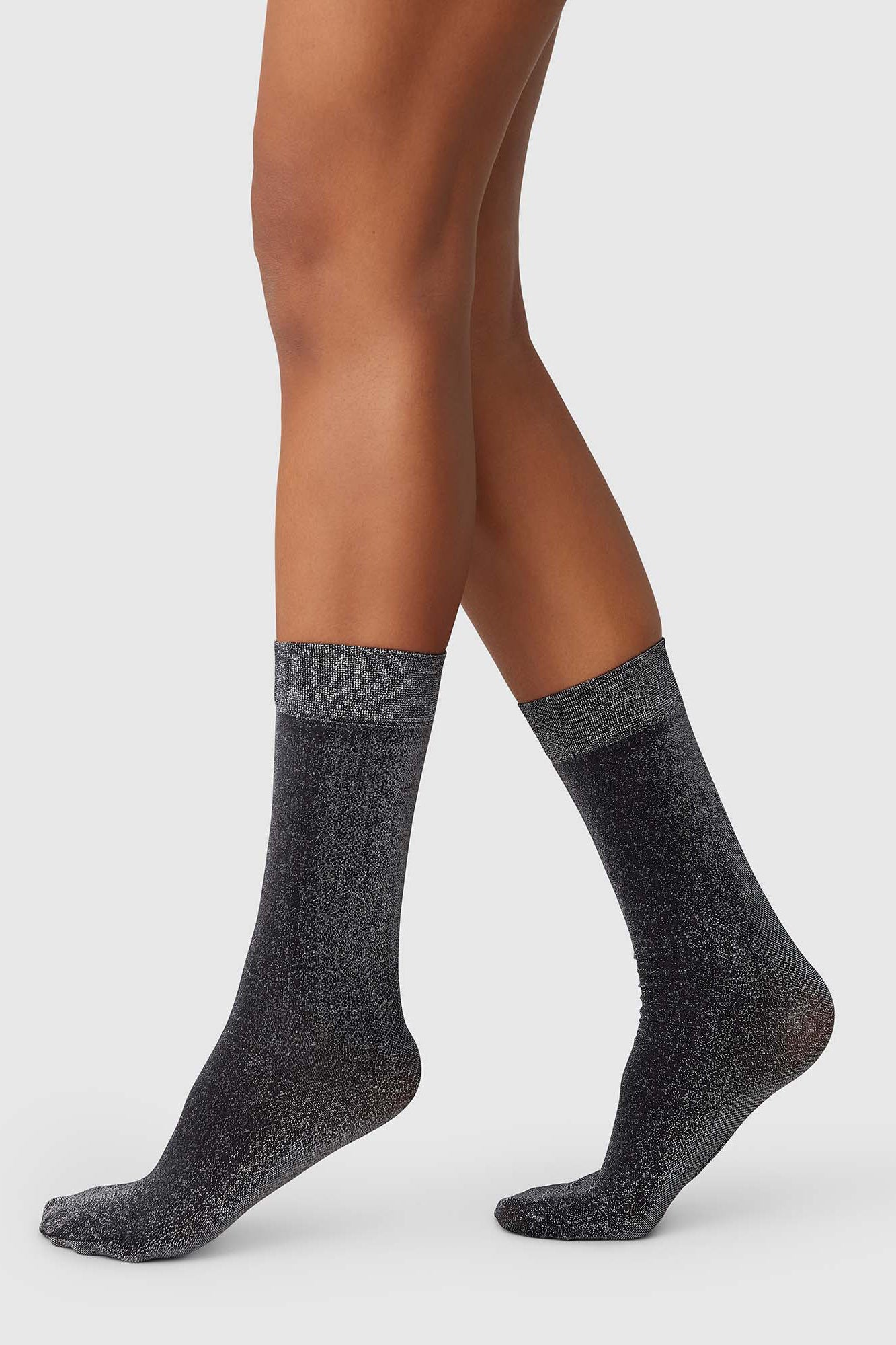 Swedish Stockings Ines Shimmery Socks - Black - RUM Amsterdam