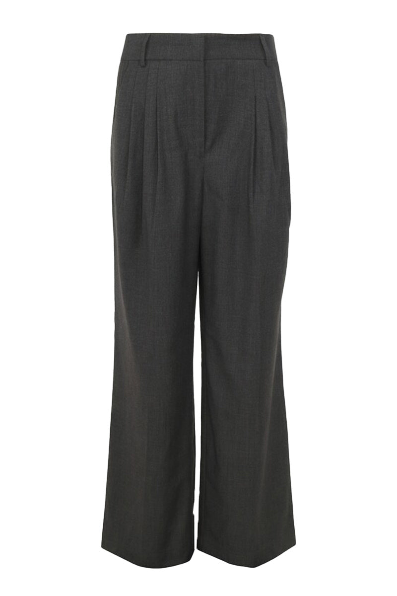 Co'Couture Vida Long Pleat Pant - Anthracite - RUM Amsterdam