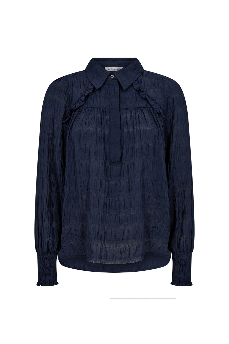 Co'Couture Structure Line Frill Blouse - Navy - RUM Amsterdam