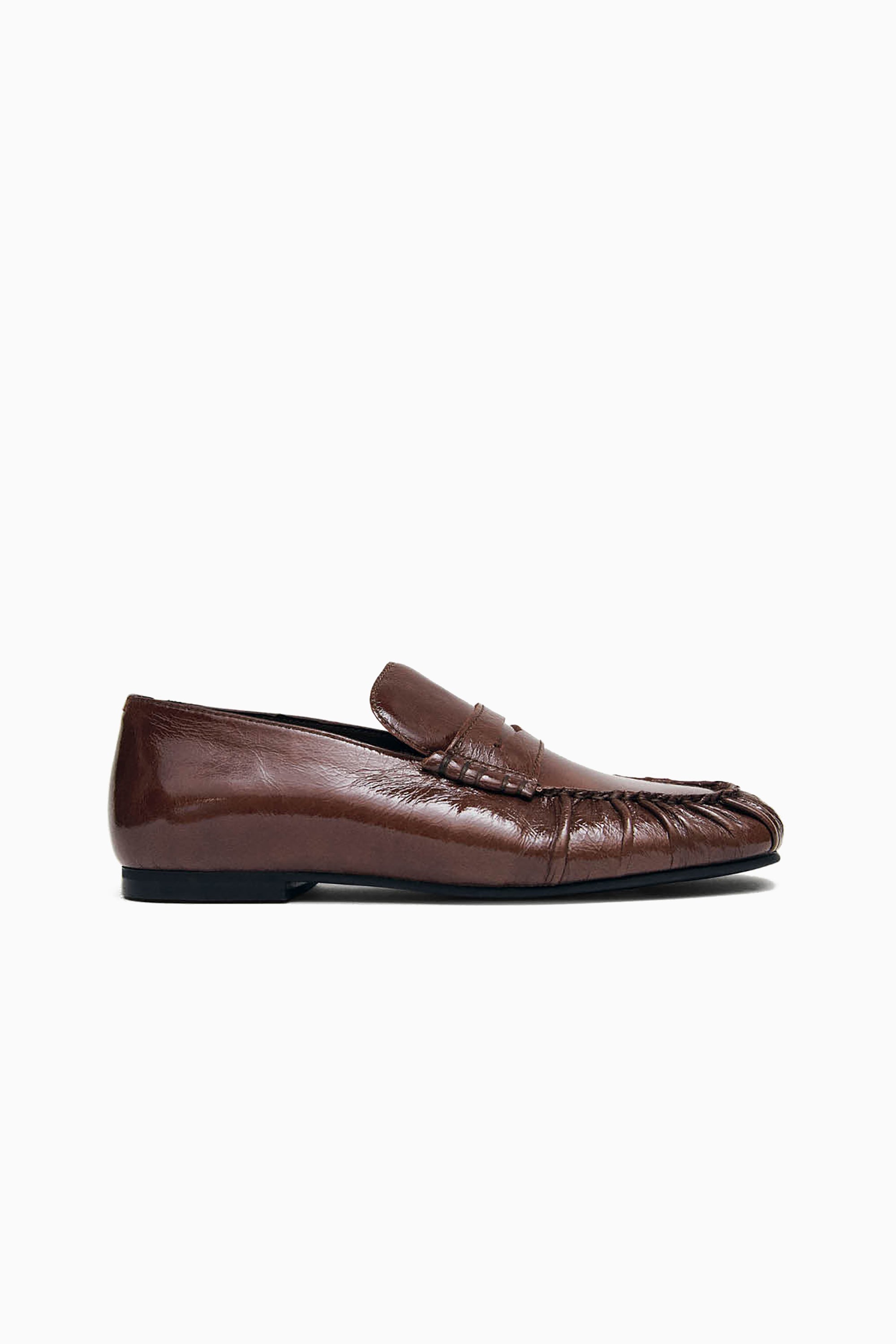 Aven Leather Loafers - Patent Brown