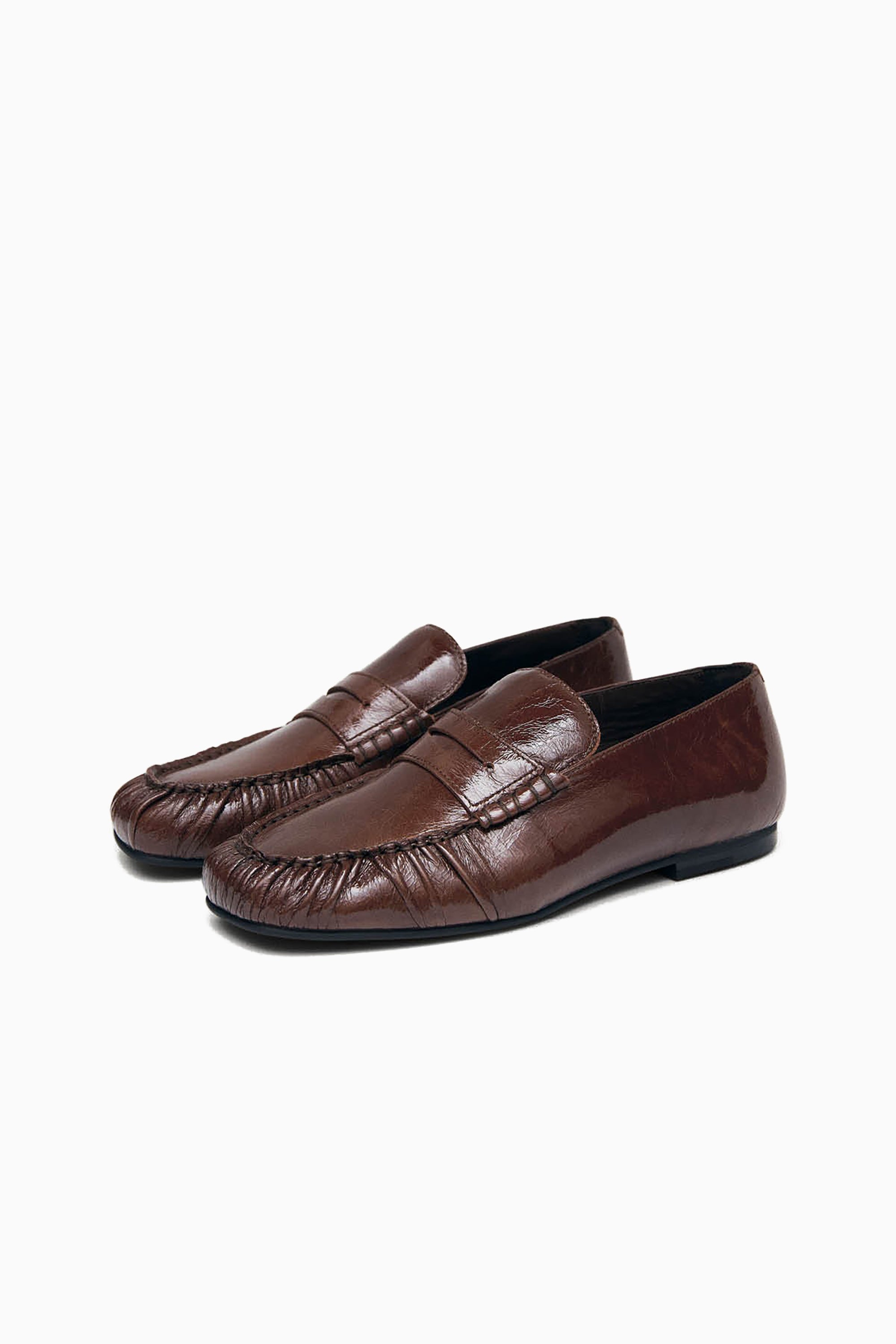 Aven Leather Loafers - Patent Brown