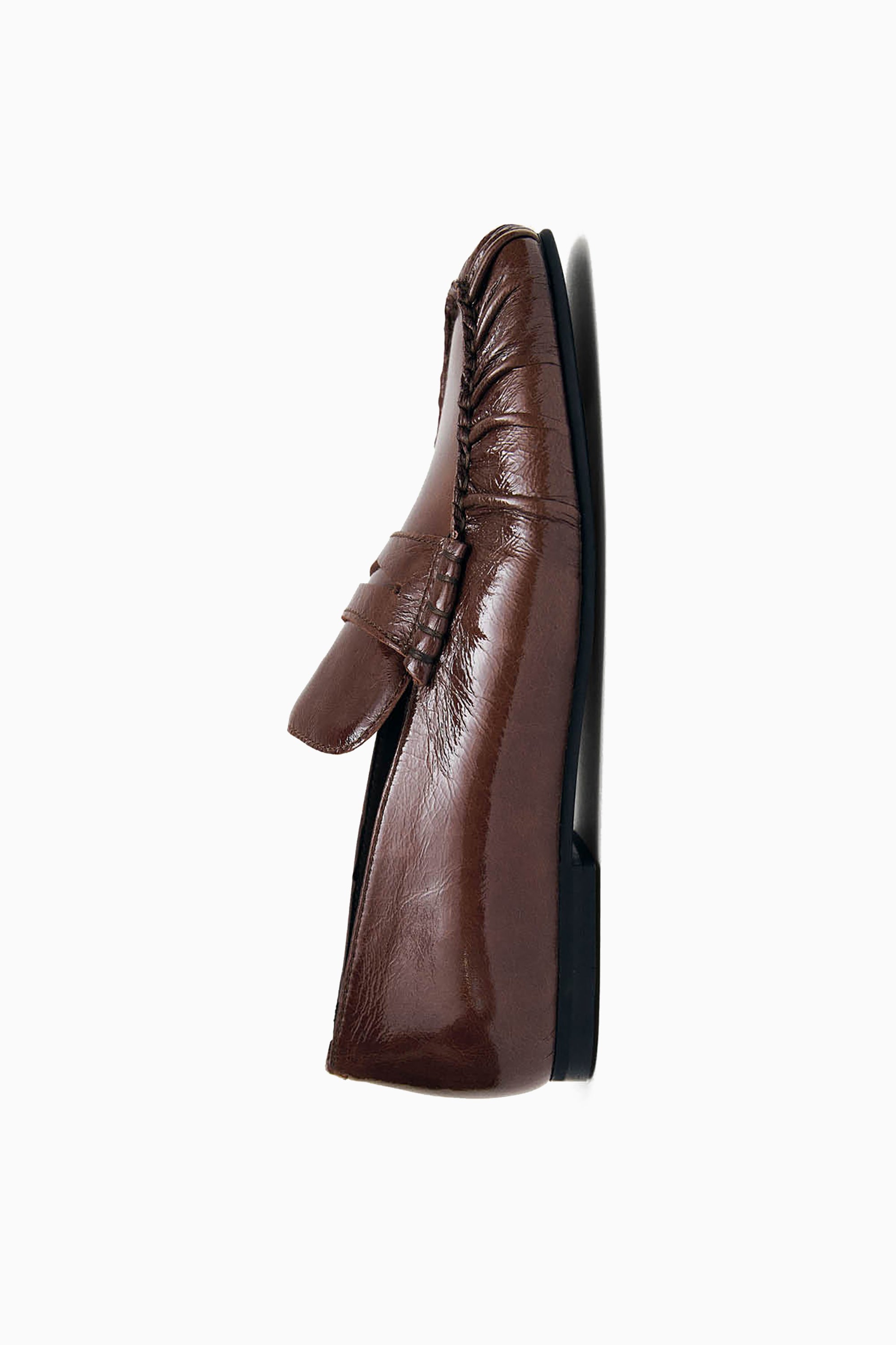 Aven Leather Loafers - Patent Brown