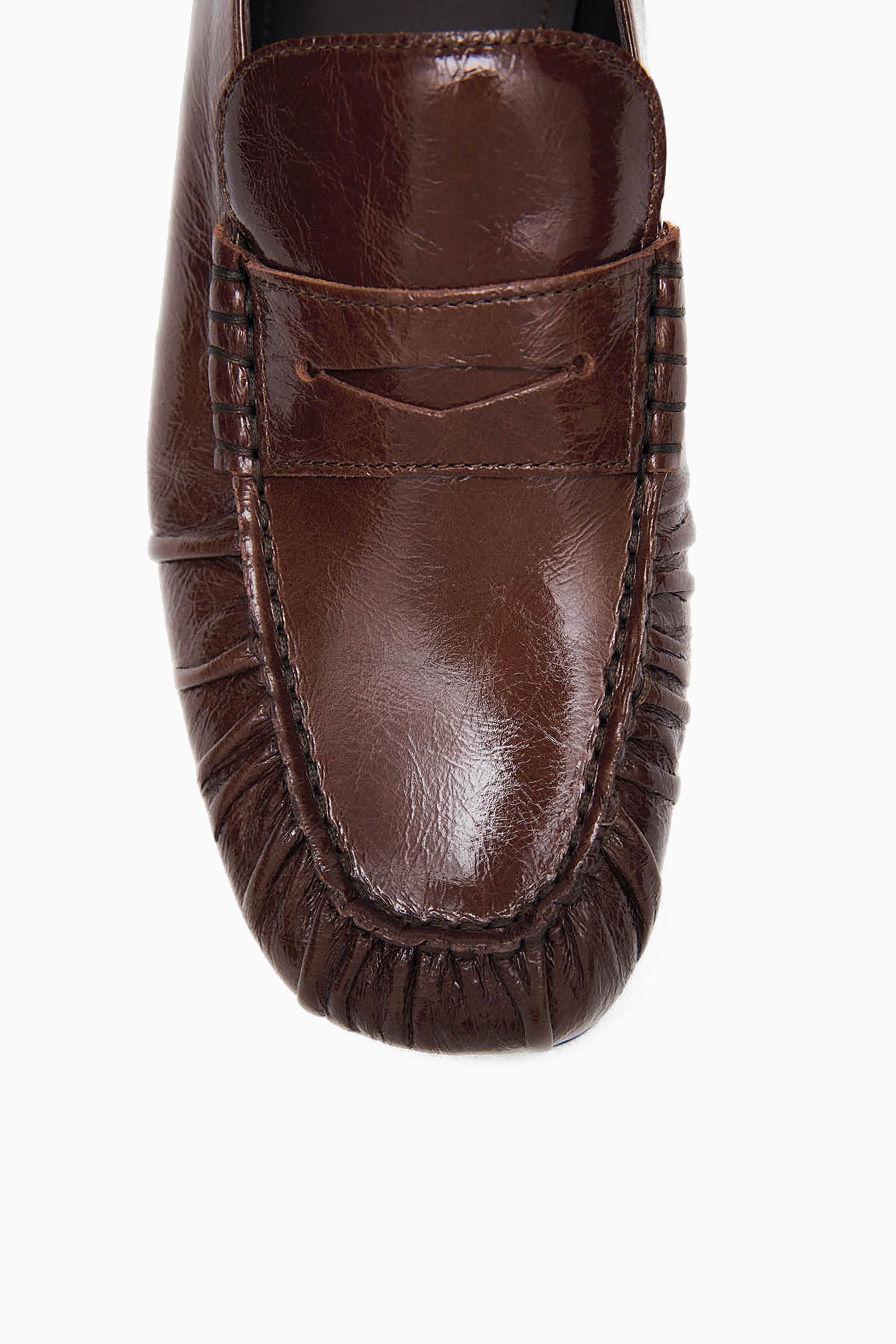 Aven Leather Loafers - Patent Brown