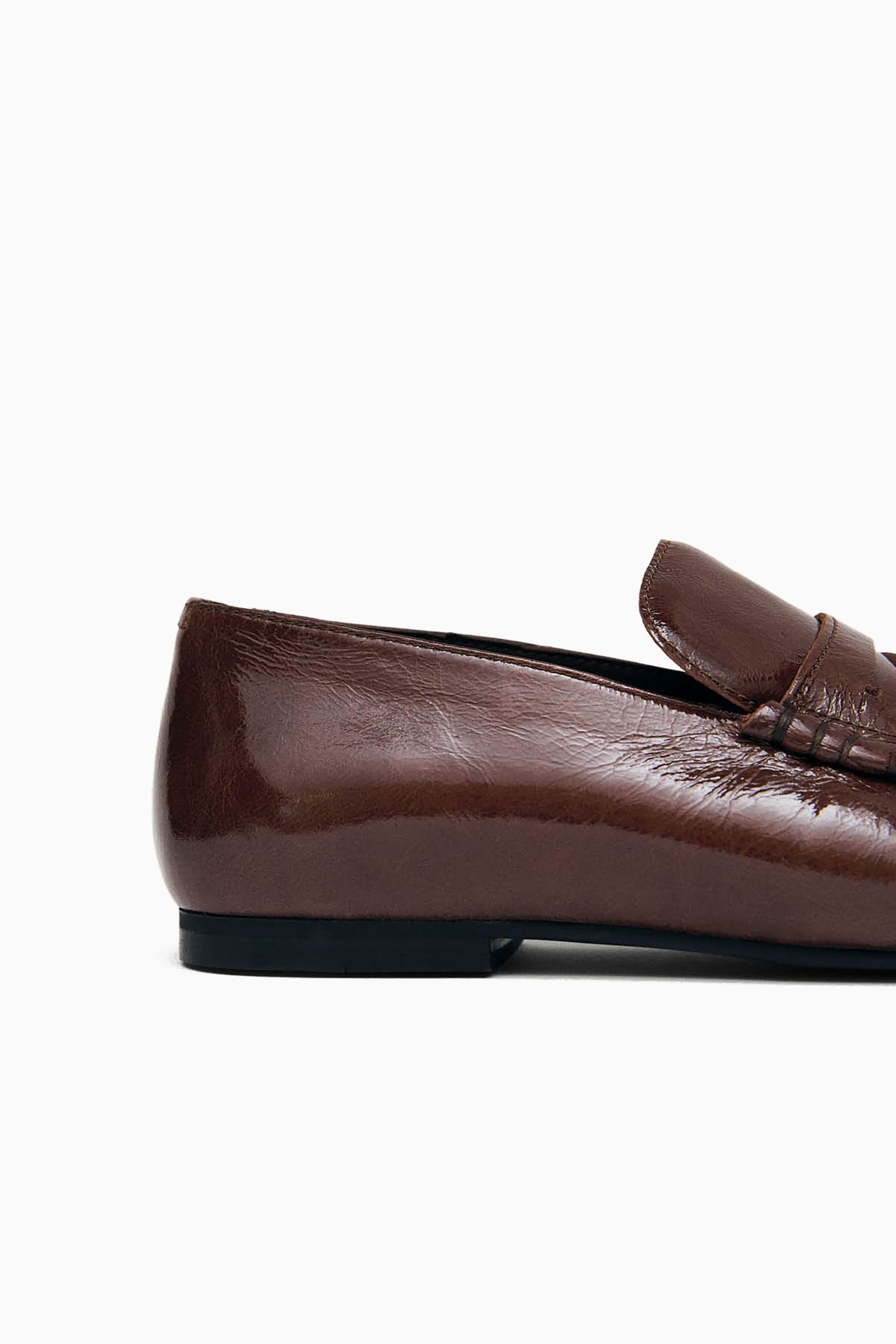 Aven Leather Loafers - Patent Brown