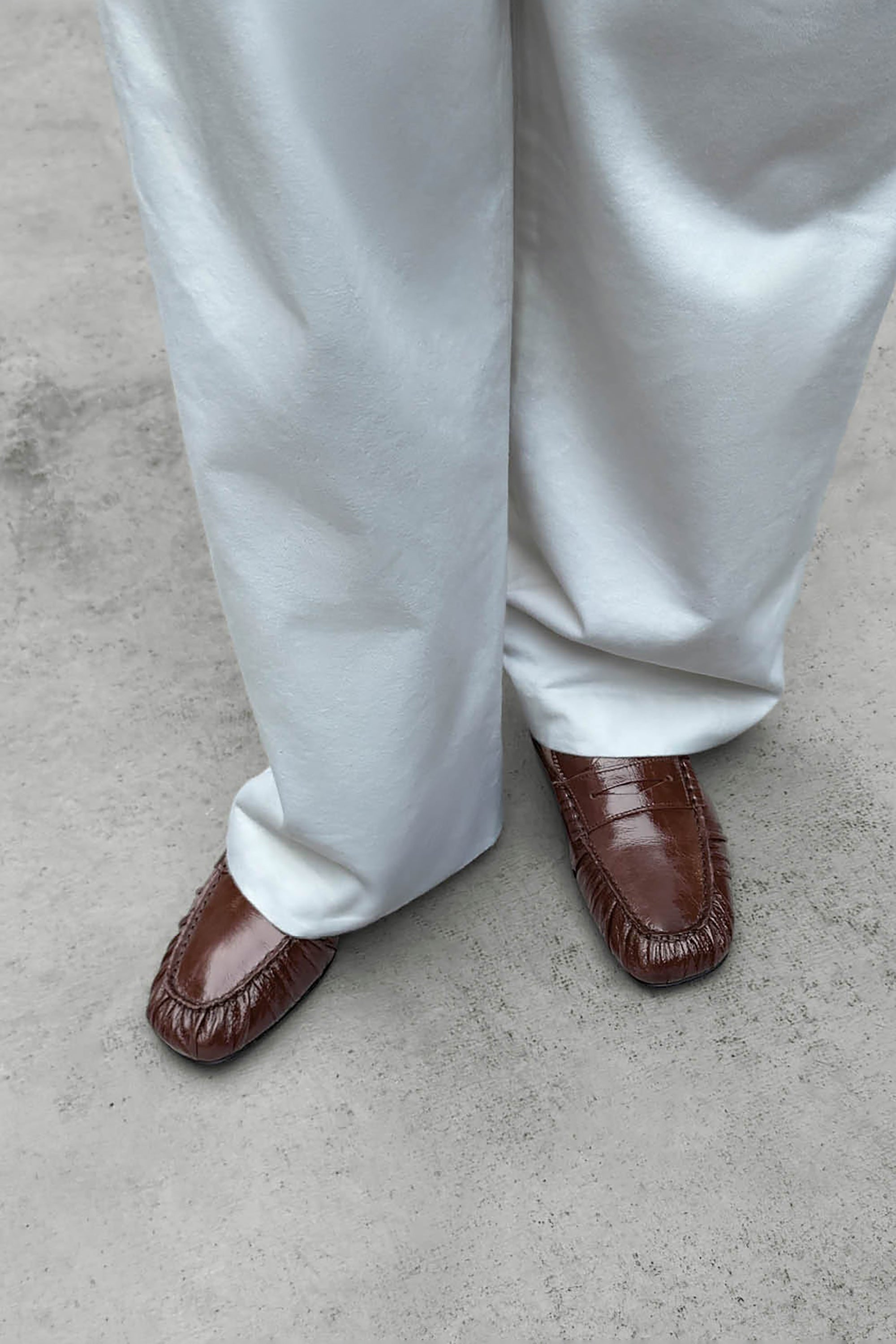 Aven Leather Loafers - Patent Brown