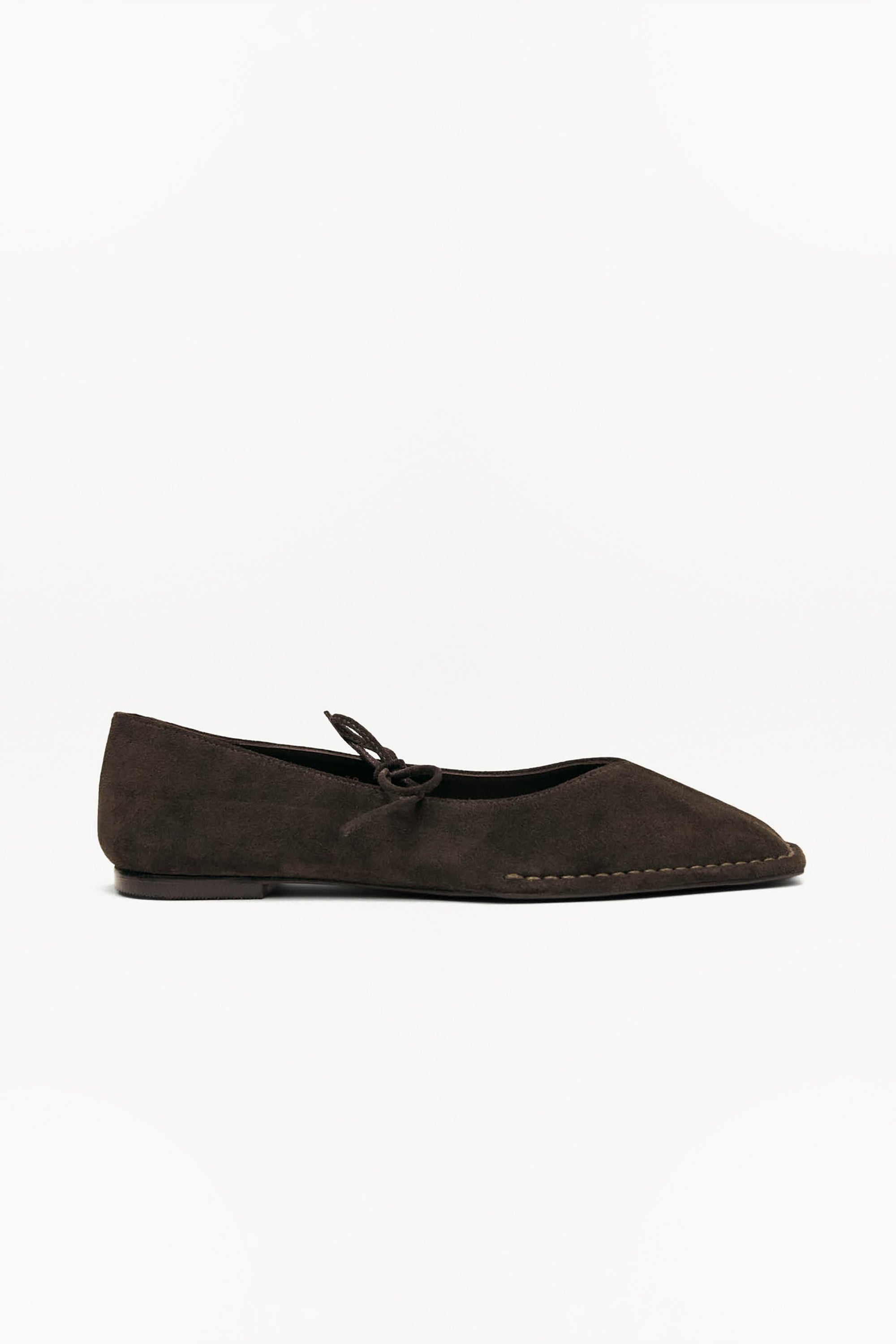 Sway Leather Ballet Flats - Suede Coffee Brown
