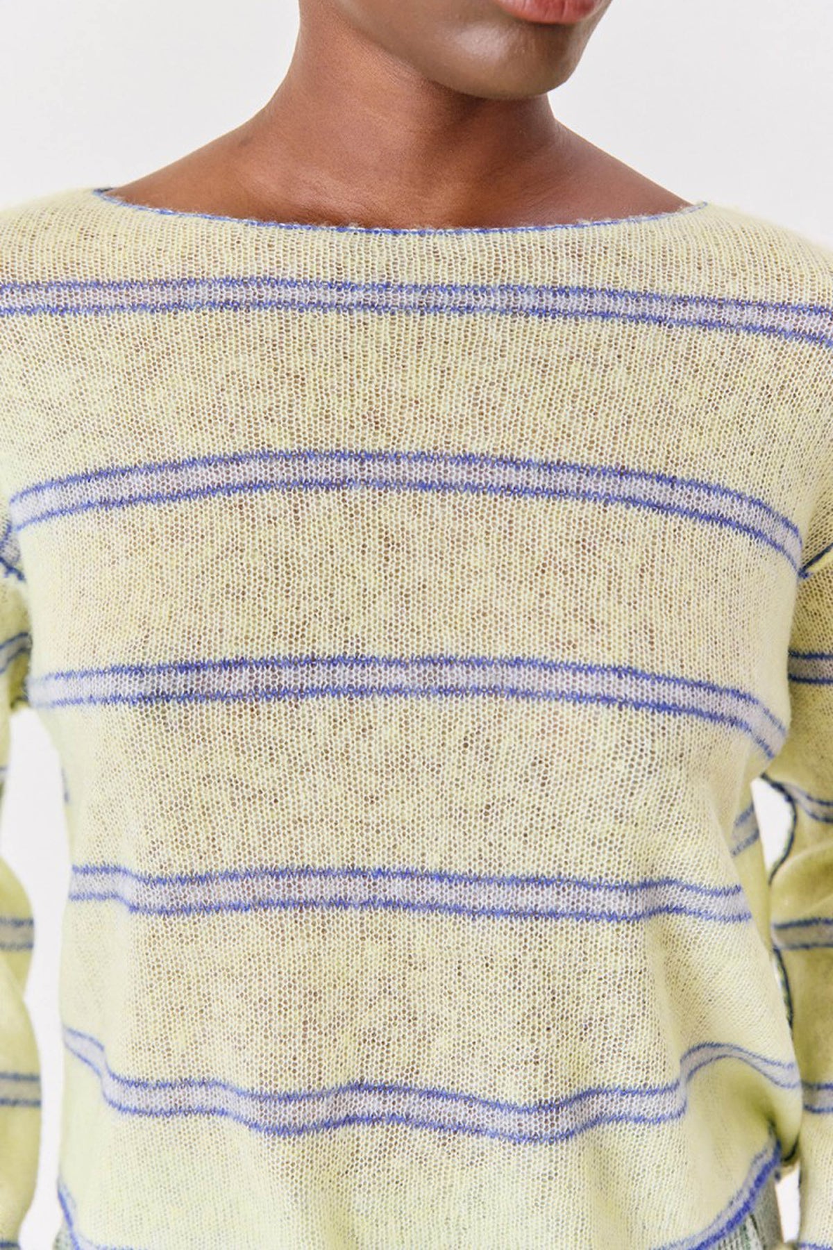 Bodyrow Jumper - Lime Heather Stripe