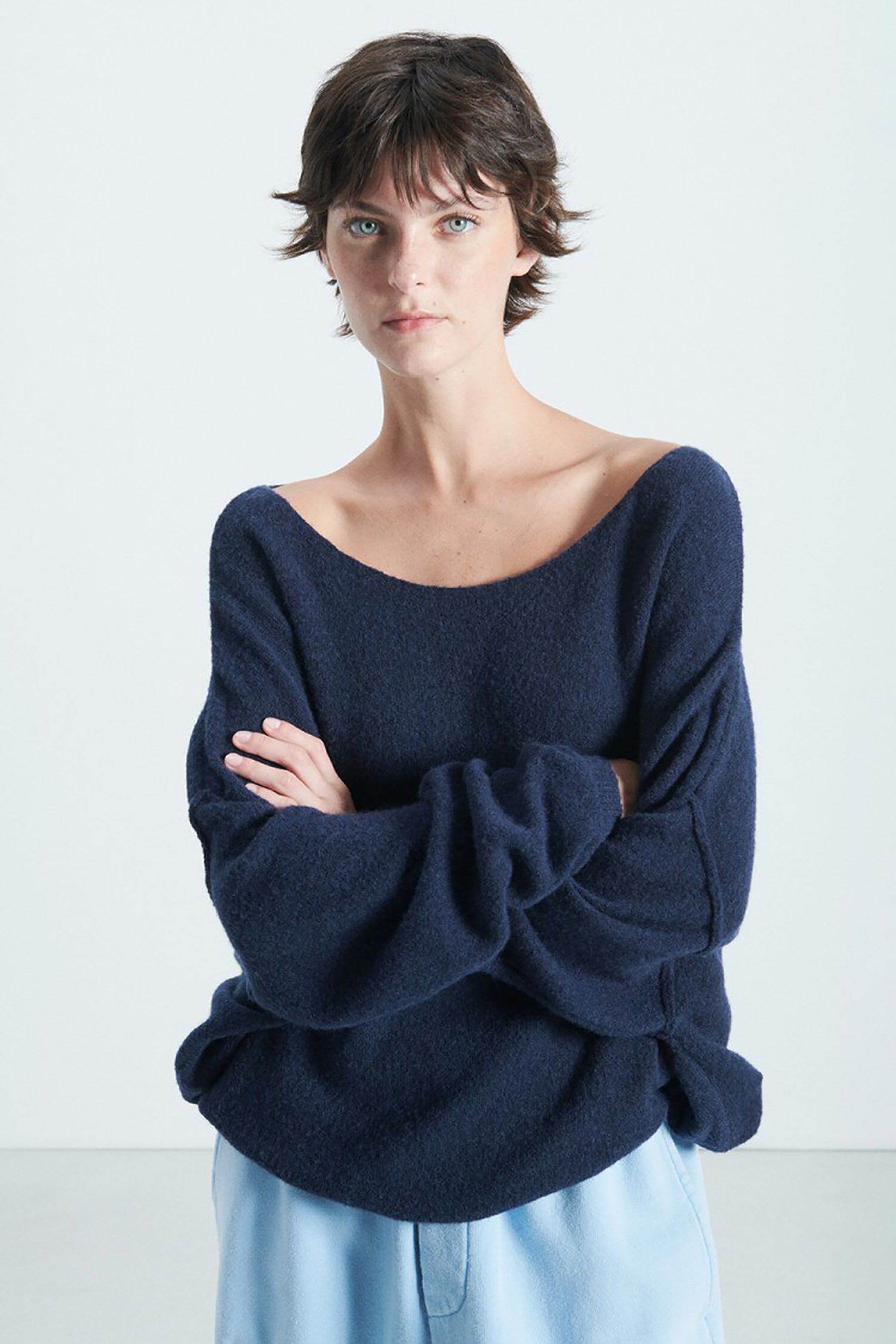 Damsville Jumper - Navy Blue Black Melange