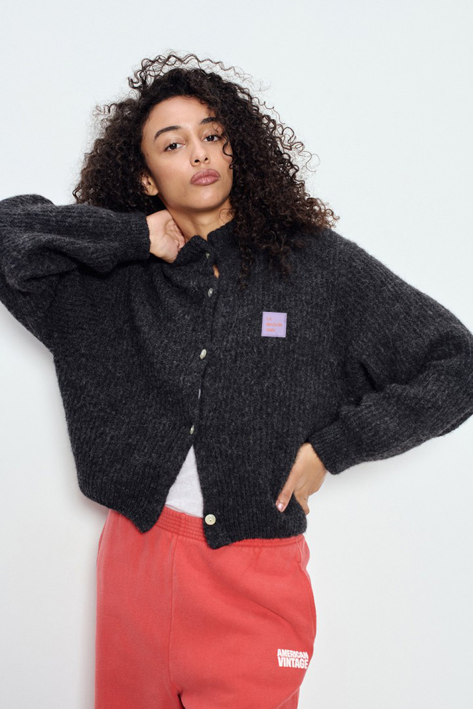 East Button-Up Cardigan - Charcoal Melange