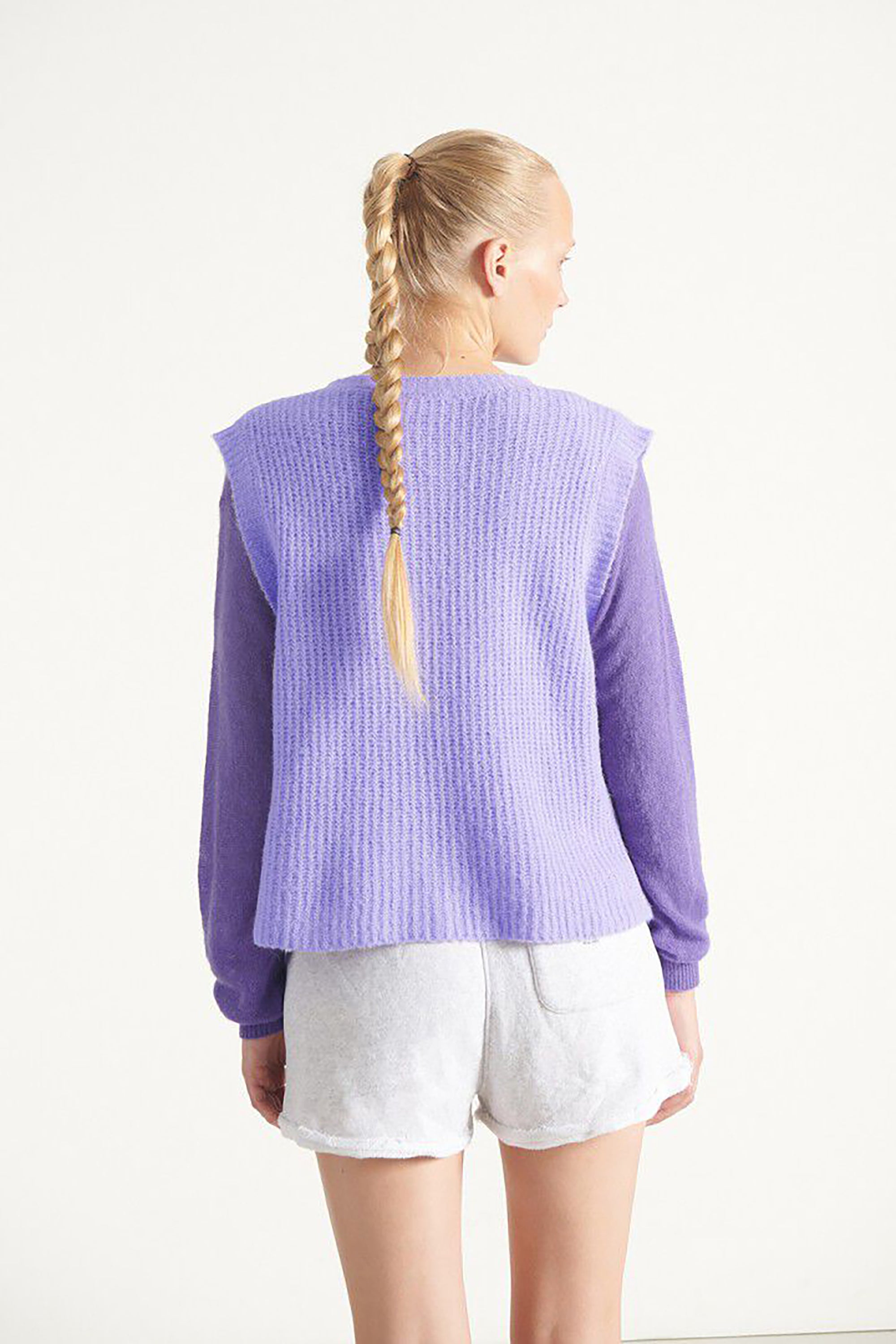 East Cardigan - Pastel Lavender Melange - RUM Amsterdam