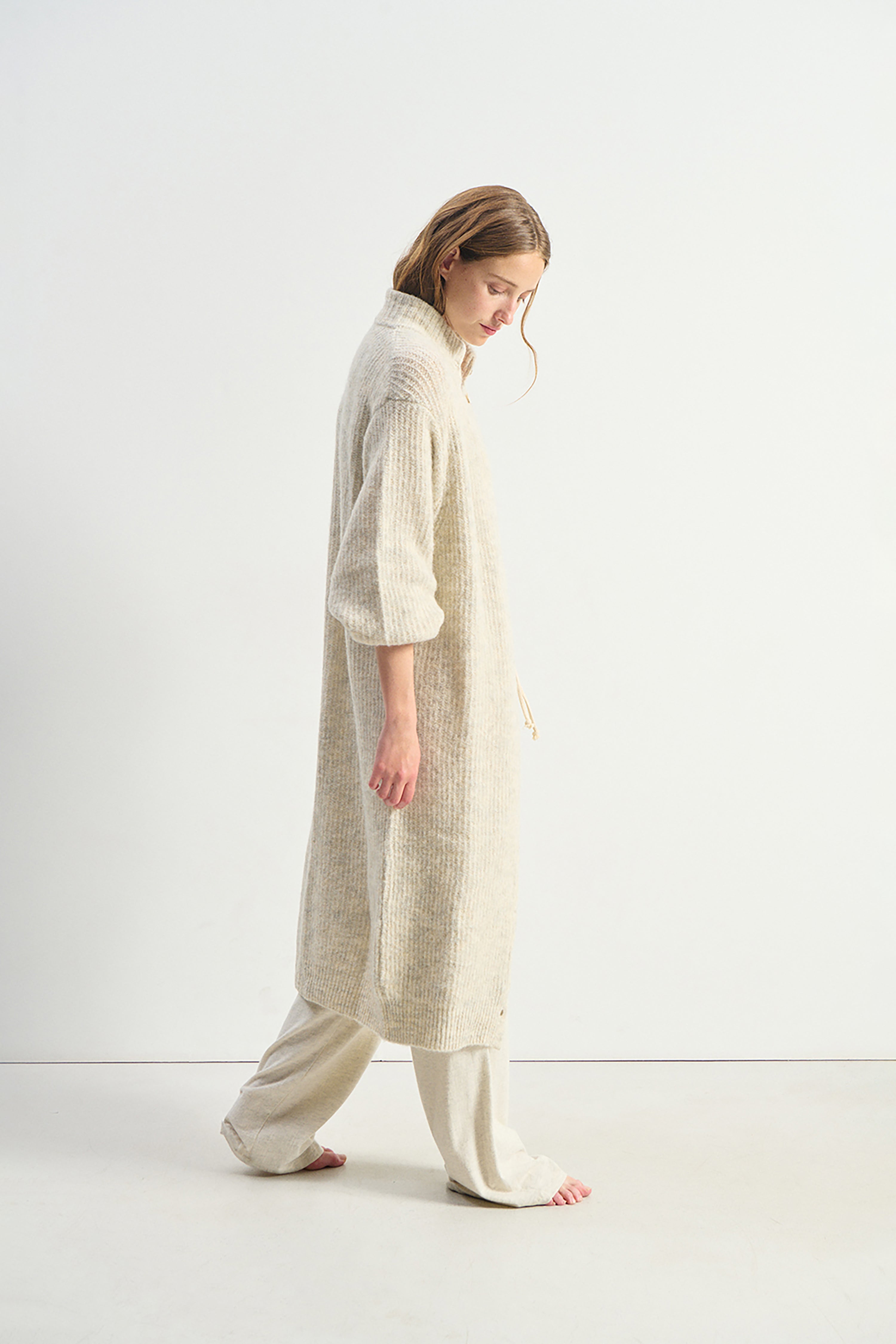East Maxi Cardigan - Powder Snow Melange