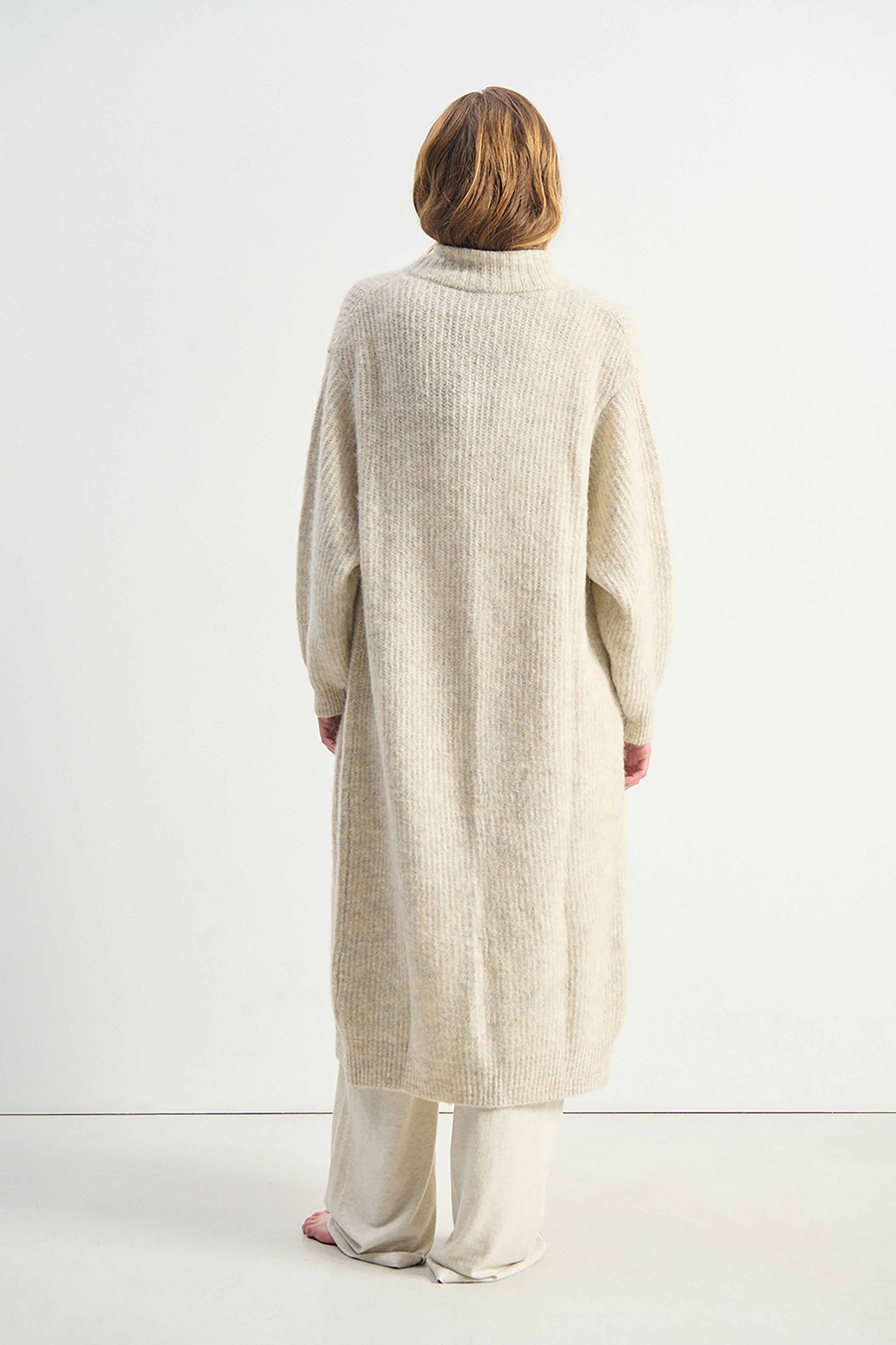 East Maxi Cardigan - Powder Snow Melange