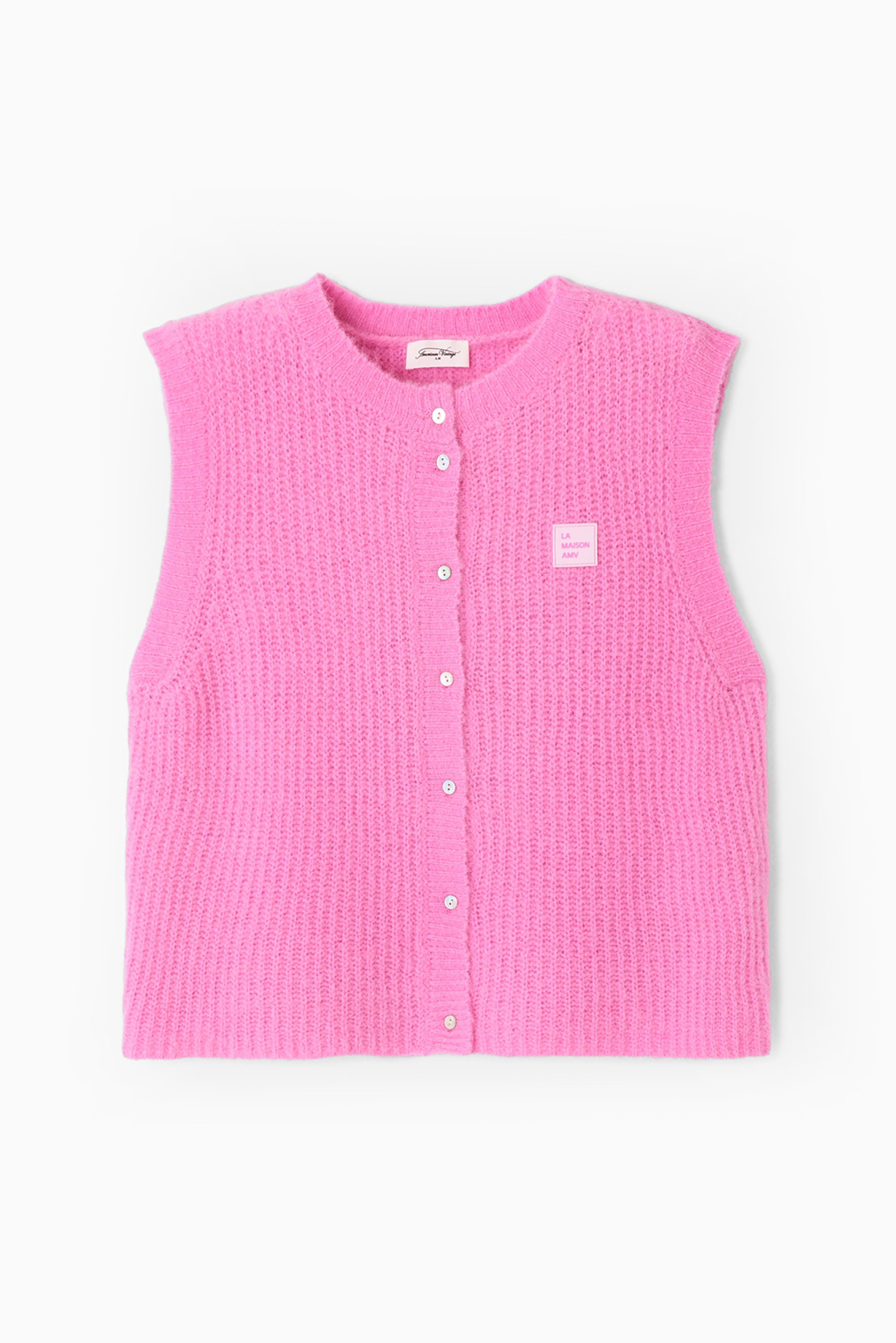 East Sleeveless Cardigan - Bubble Pink Melange