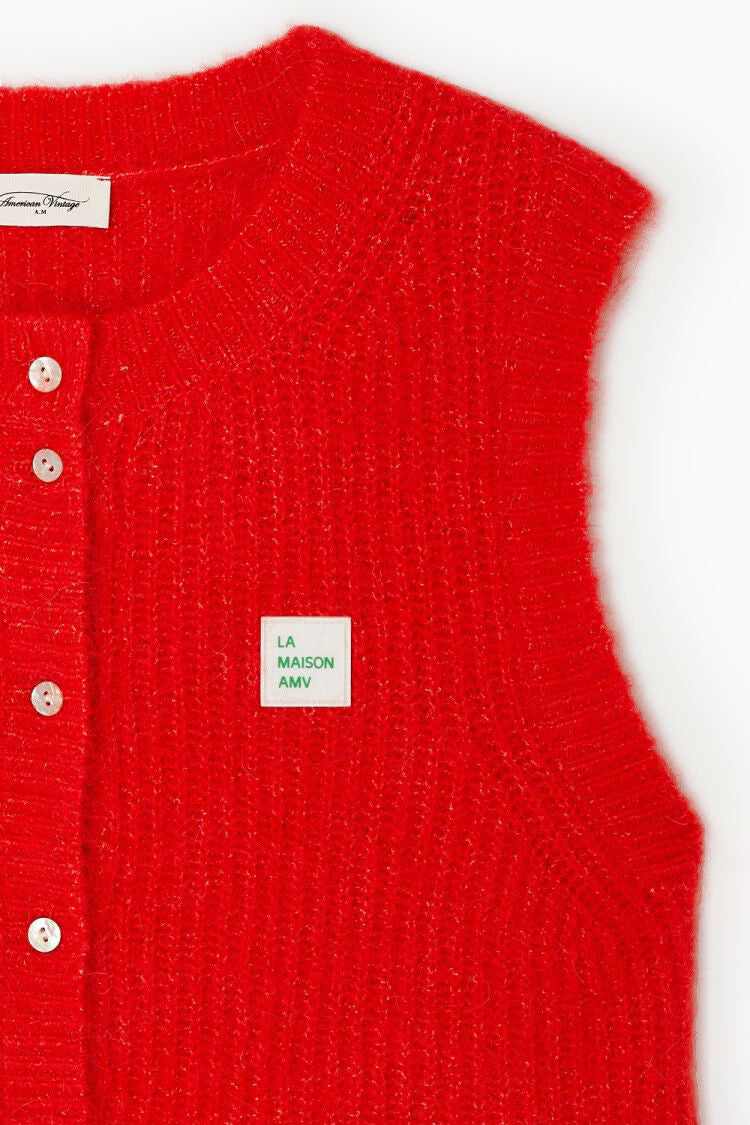 East Sleeveless Cardigan - Pepper Melange - RUM Amsterdam