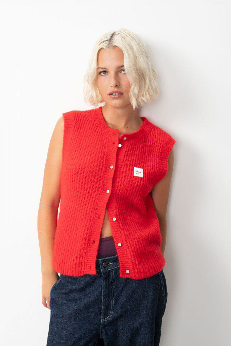 East Sleeveless Cardigan - Pepper Melange - RUM Amsterdam
