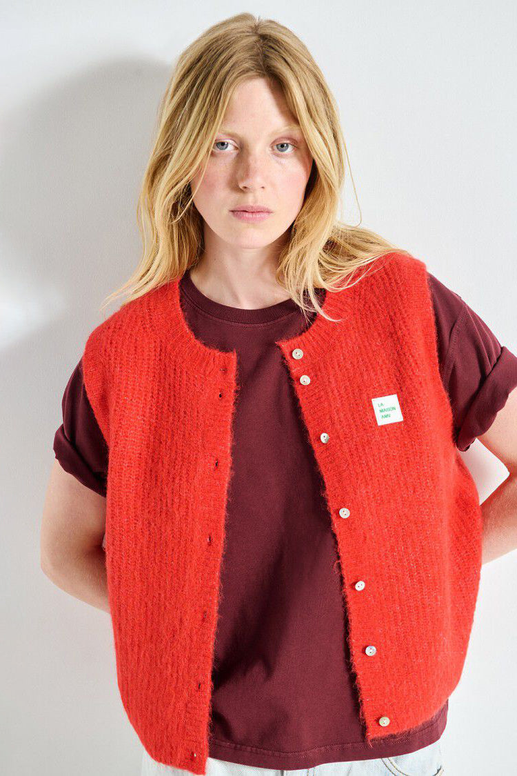 East Sleeveless Cardigan - Pepper Melange - RUM Amsterdam