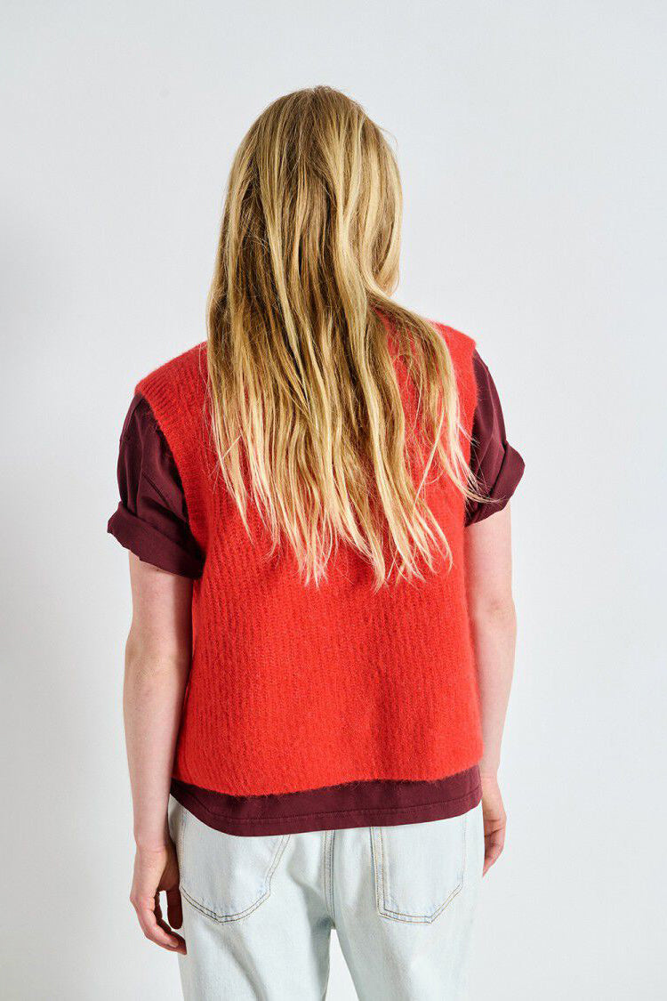 East Sleeveless Cardigan - Pepper Melange - RUM Amsterdam