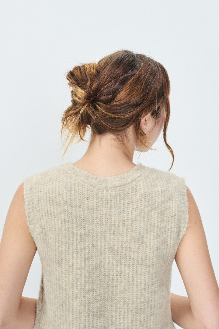 East Sleeveless Cardigan - Powder Snow Melange - RUM Amsterdam