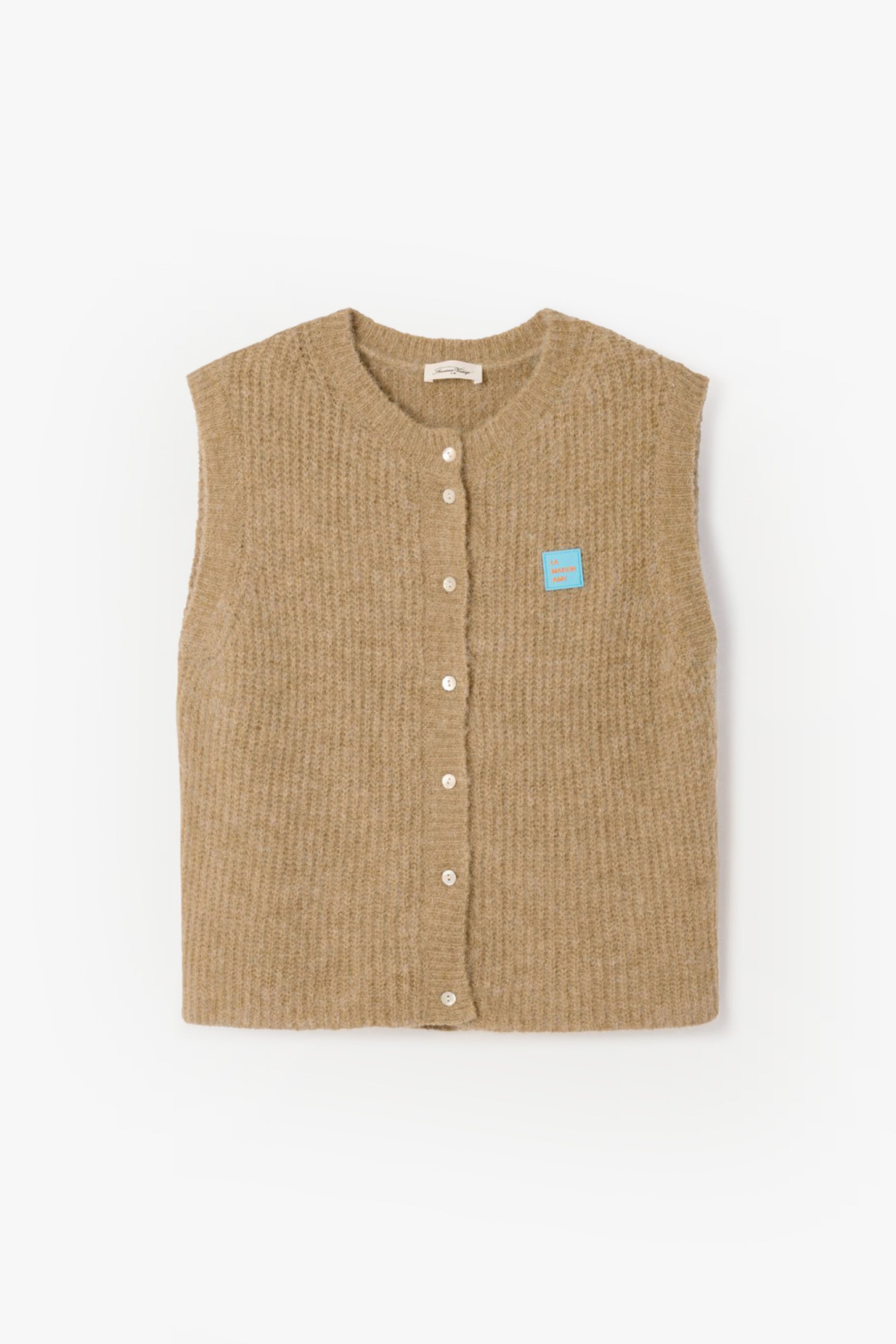East Sleeveless Cardigan - Sand Melange