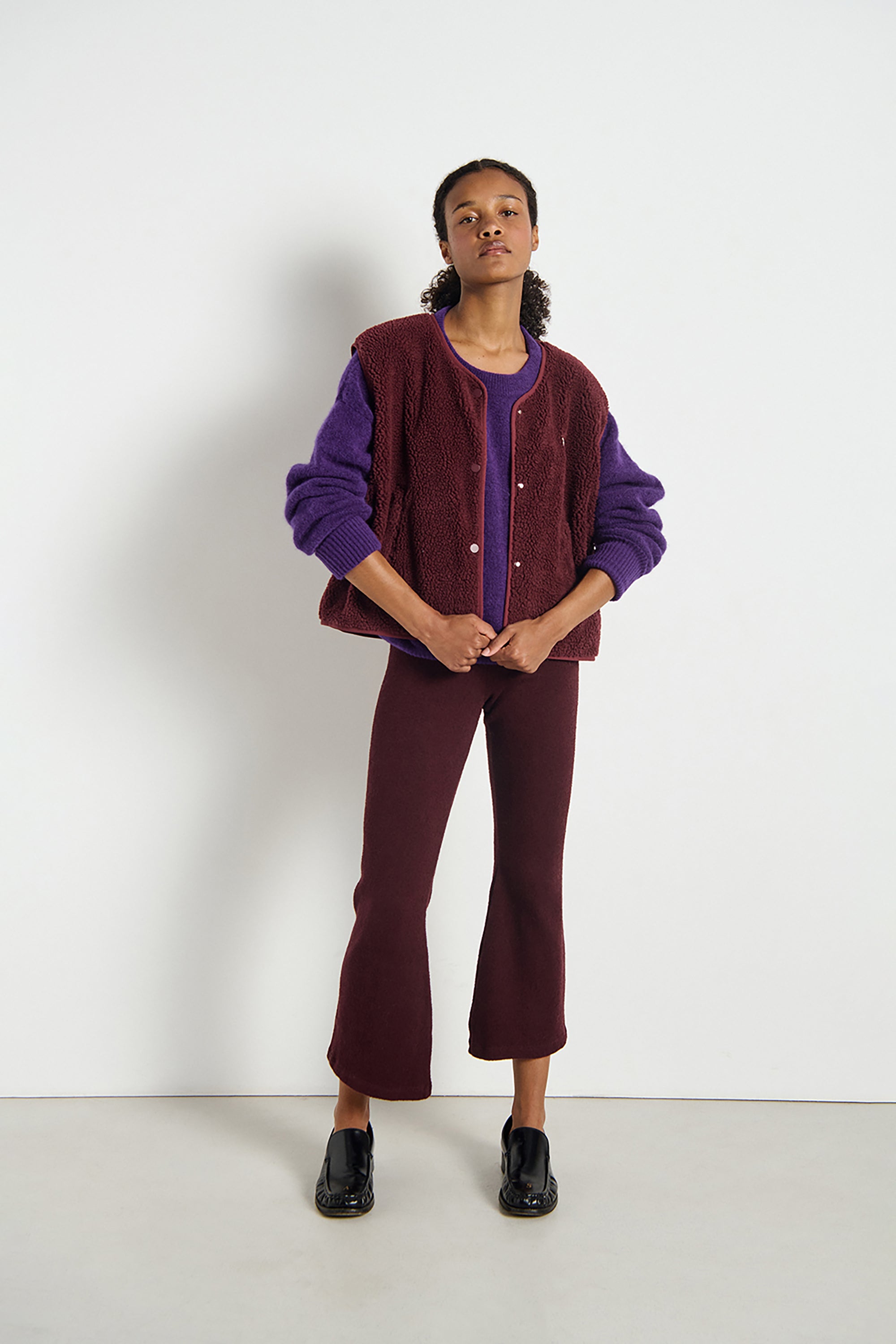 Hoktown Gilet - Burgundy Melange