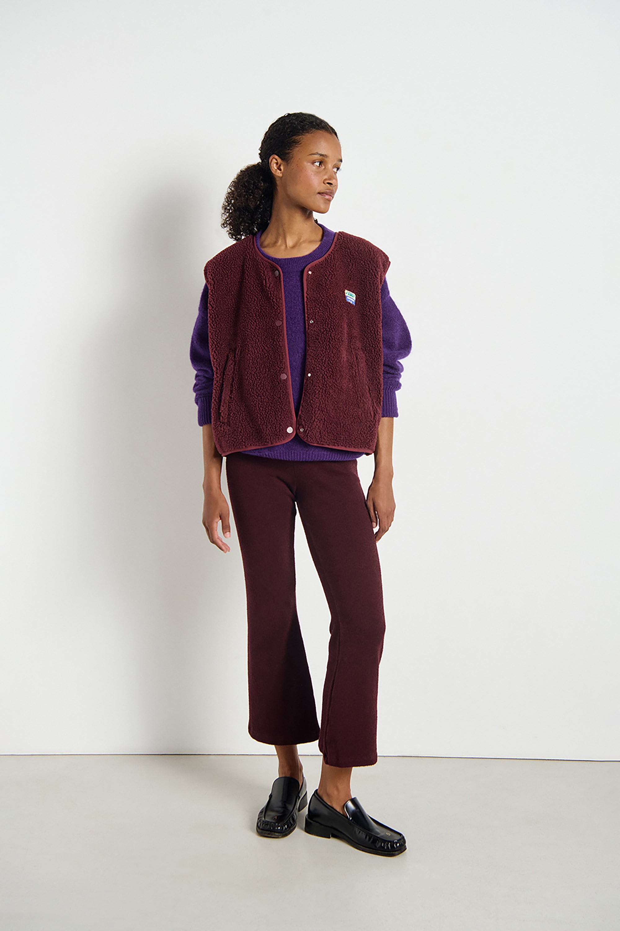 Hoktown Gilet - Burgundy Melange