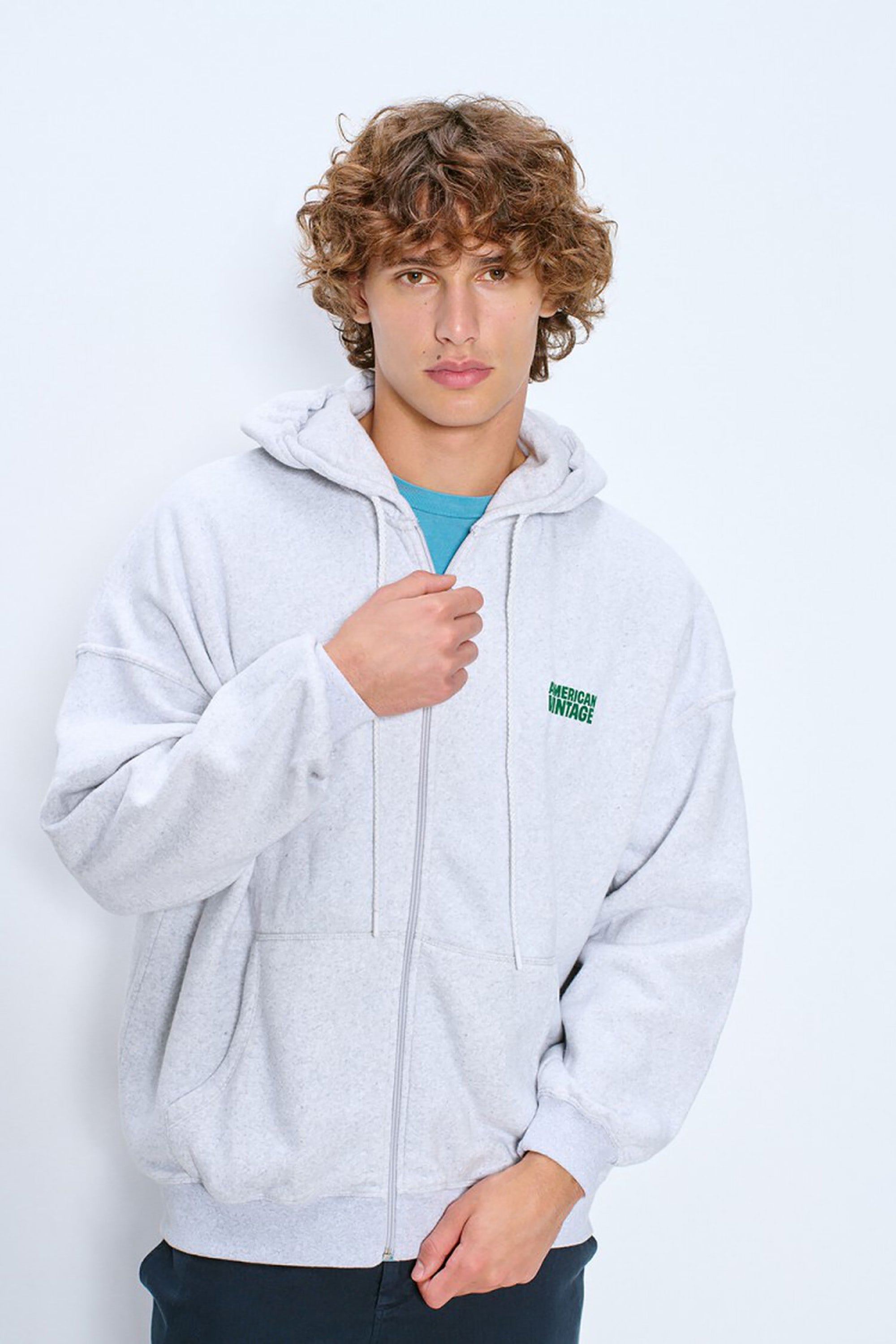 Men's Baptown Zip Up Hoodie - Heather Grey