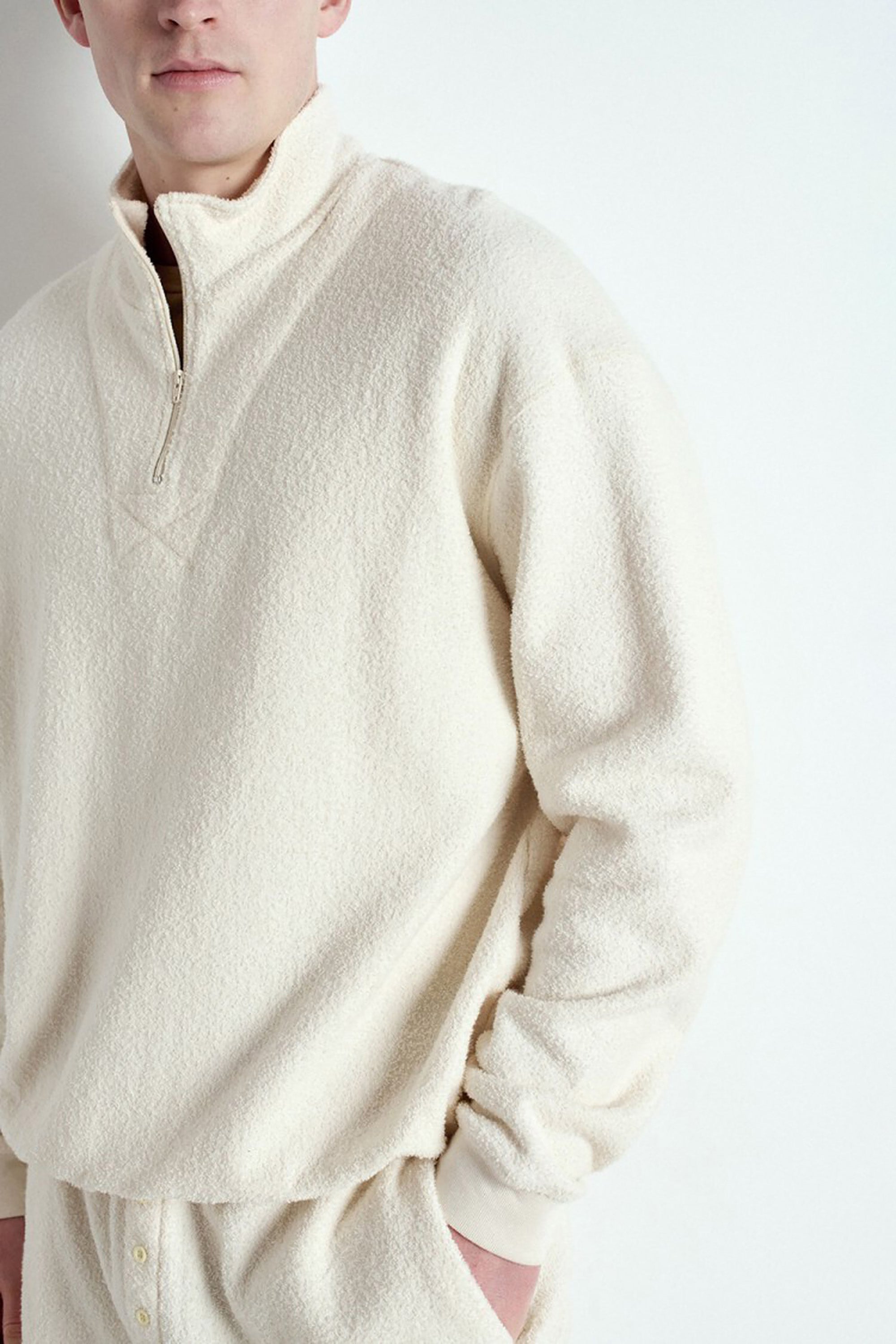 Men's Bobypark Zip Top Sweatshirt - Ecru