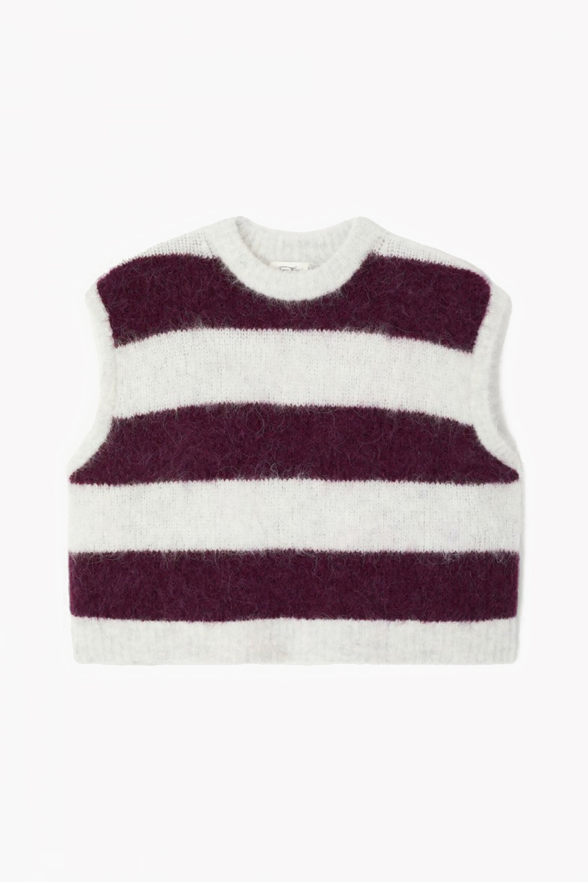 Niby Sleeveless Jumper - Cranberry Stripes