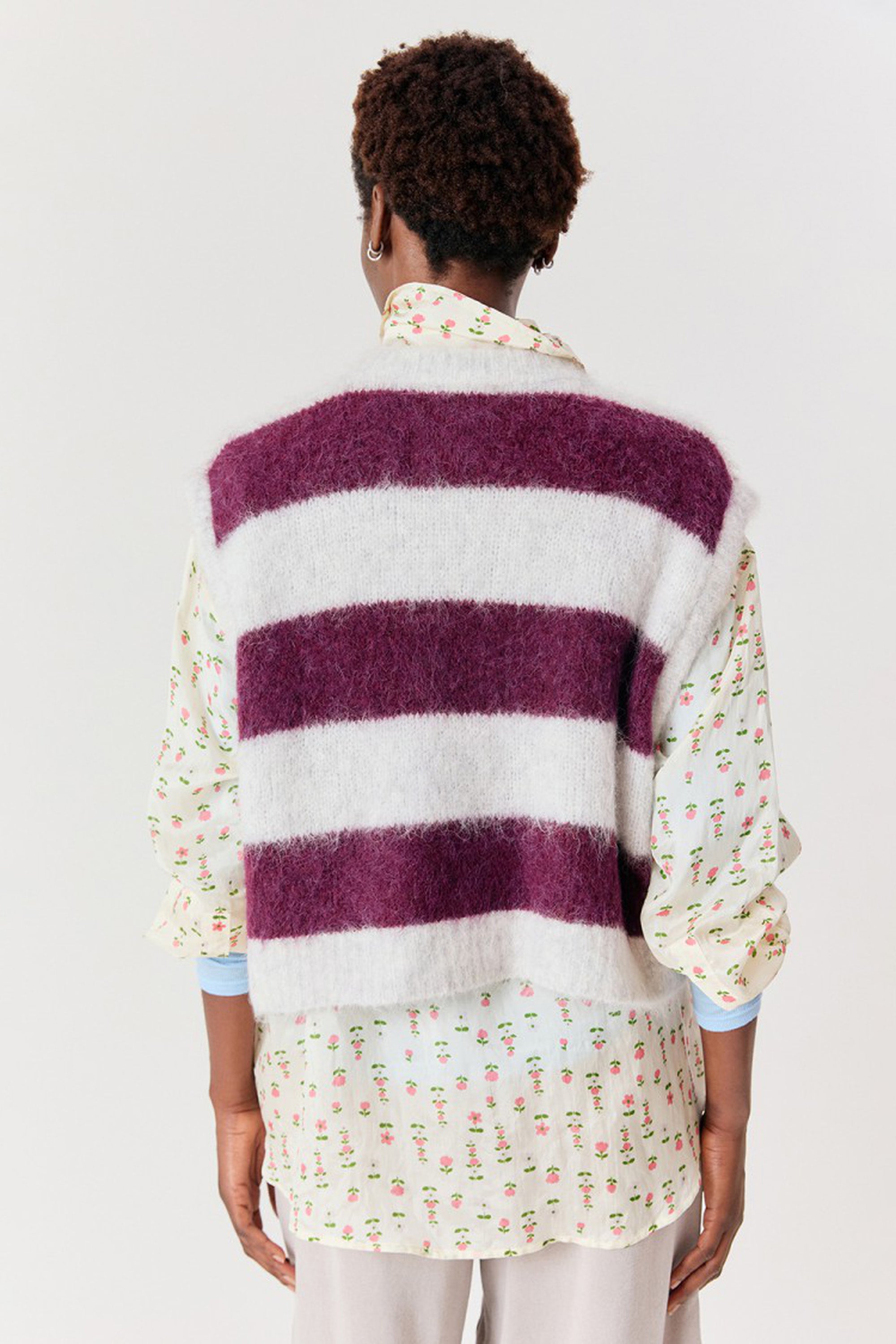 Niby Sleeveless Jumper - Cranberry Stripes