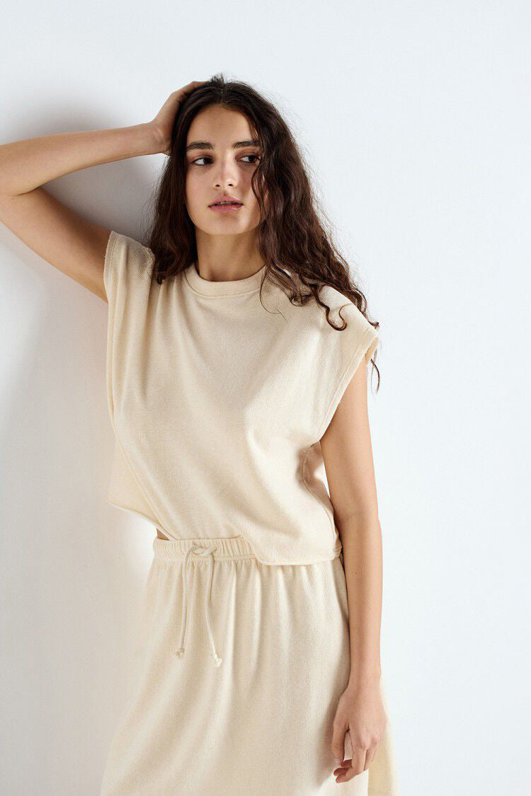 Ofybow Tank Top - Sand Melange - RUM Amsterdam