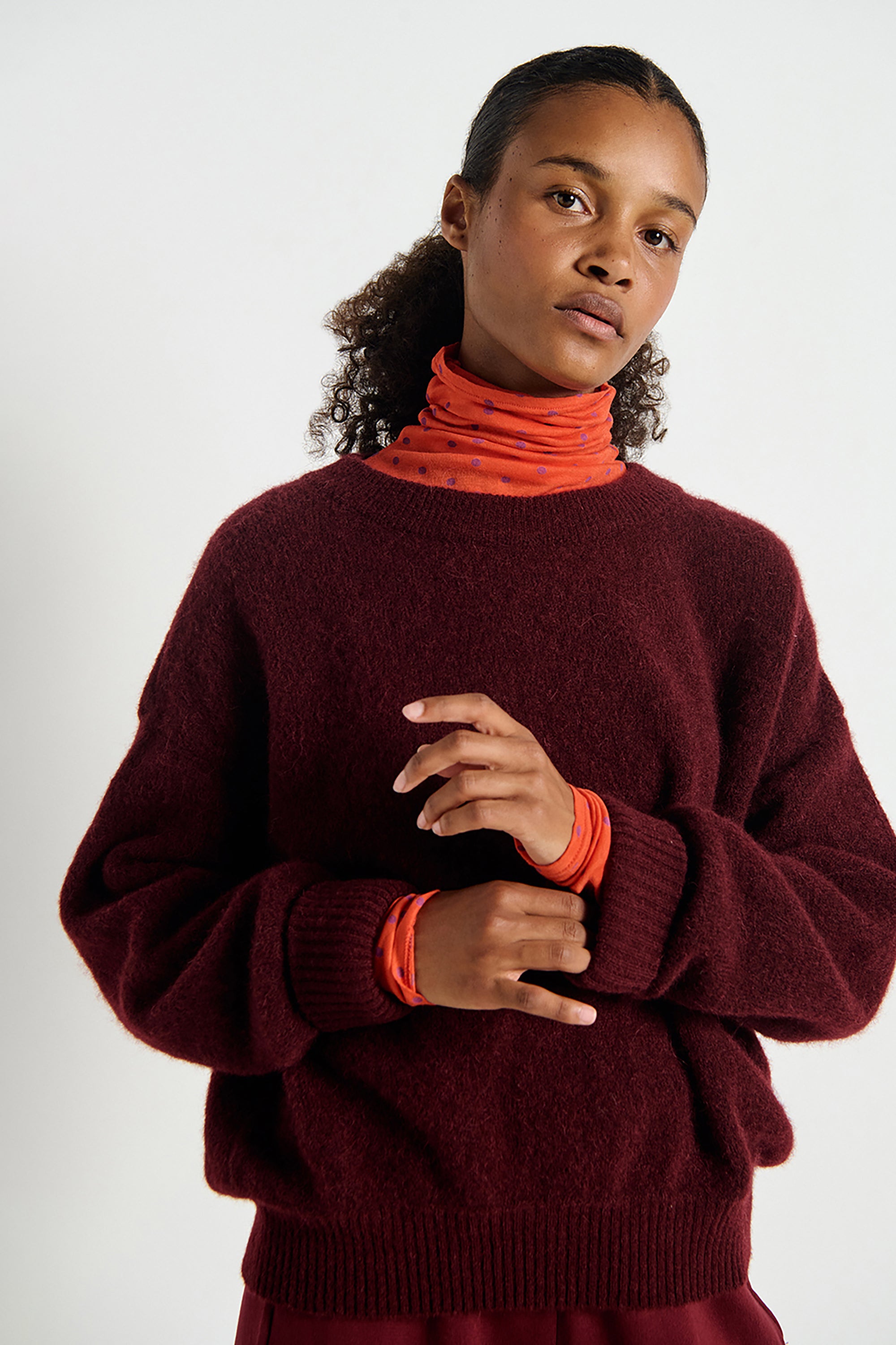 Vitow Jumper - Dark Red Melange