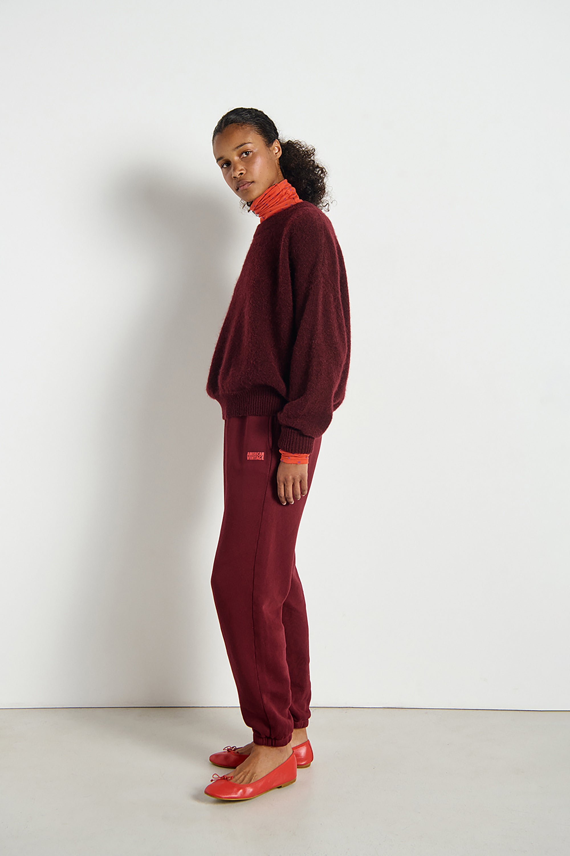 Vitow Jumper - Dark Red Melange