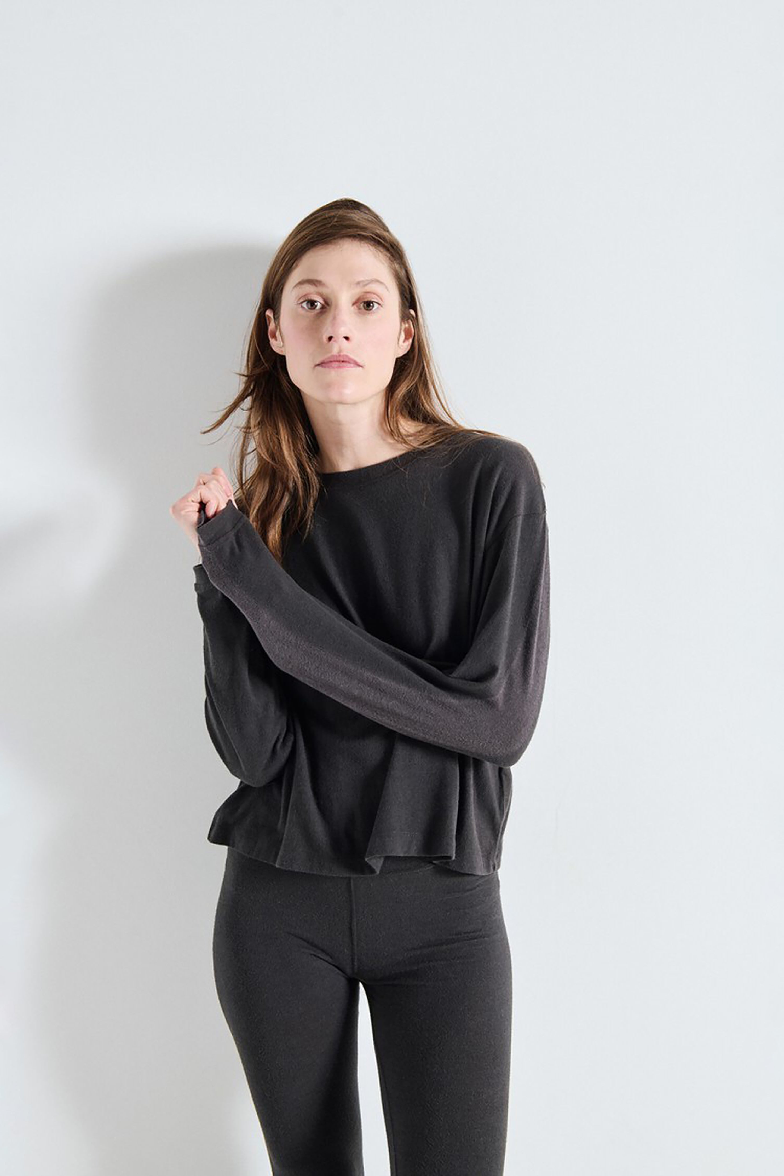 Ypawood T-Shirt LS - Carbon Melange