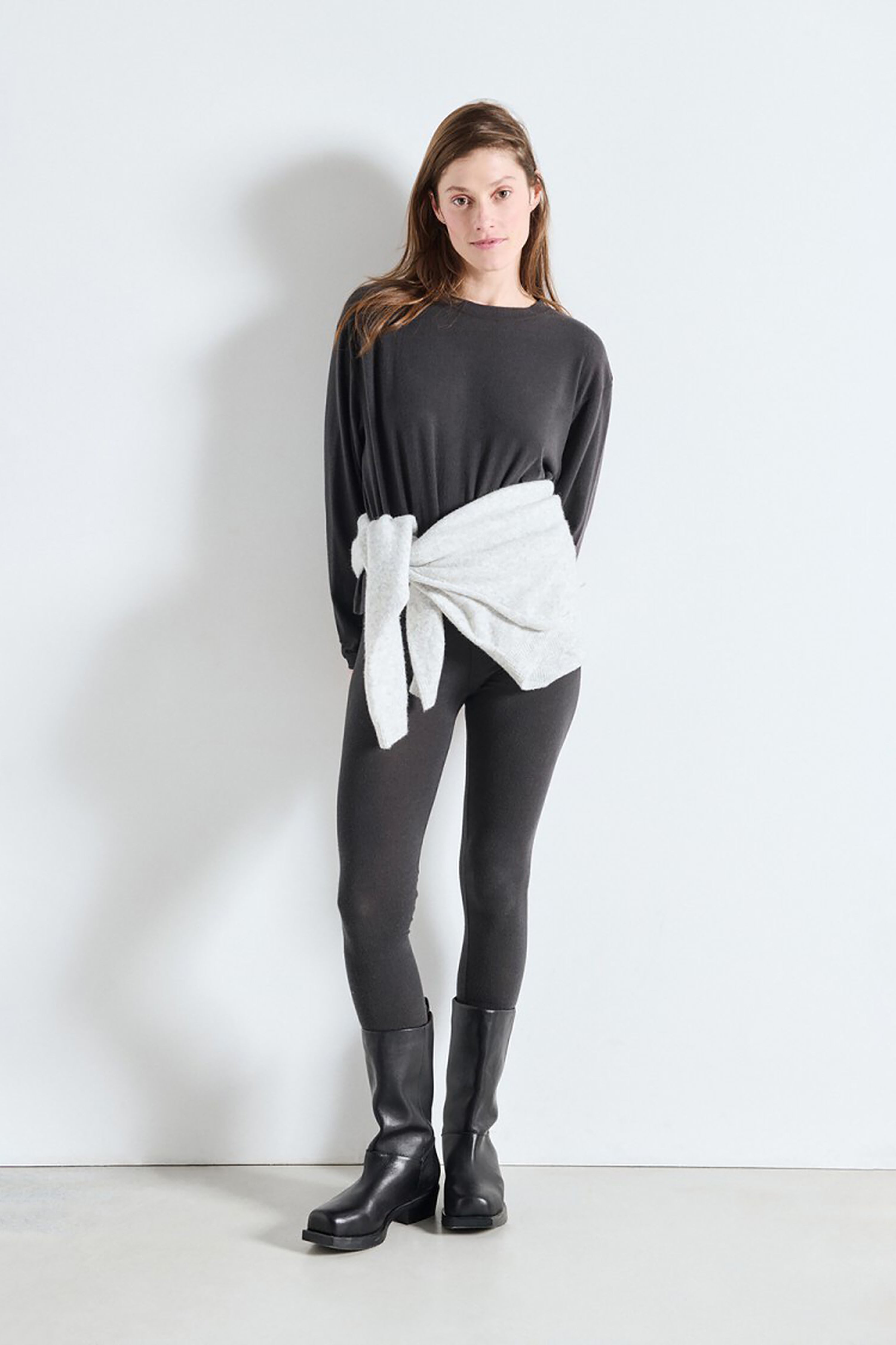 Ypawood T-Shirt LS - Carbon Melange