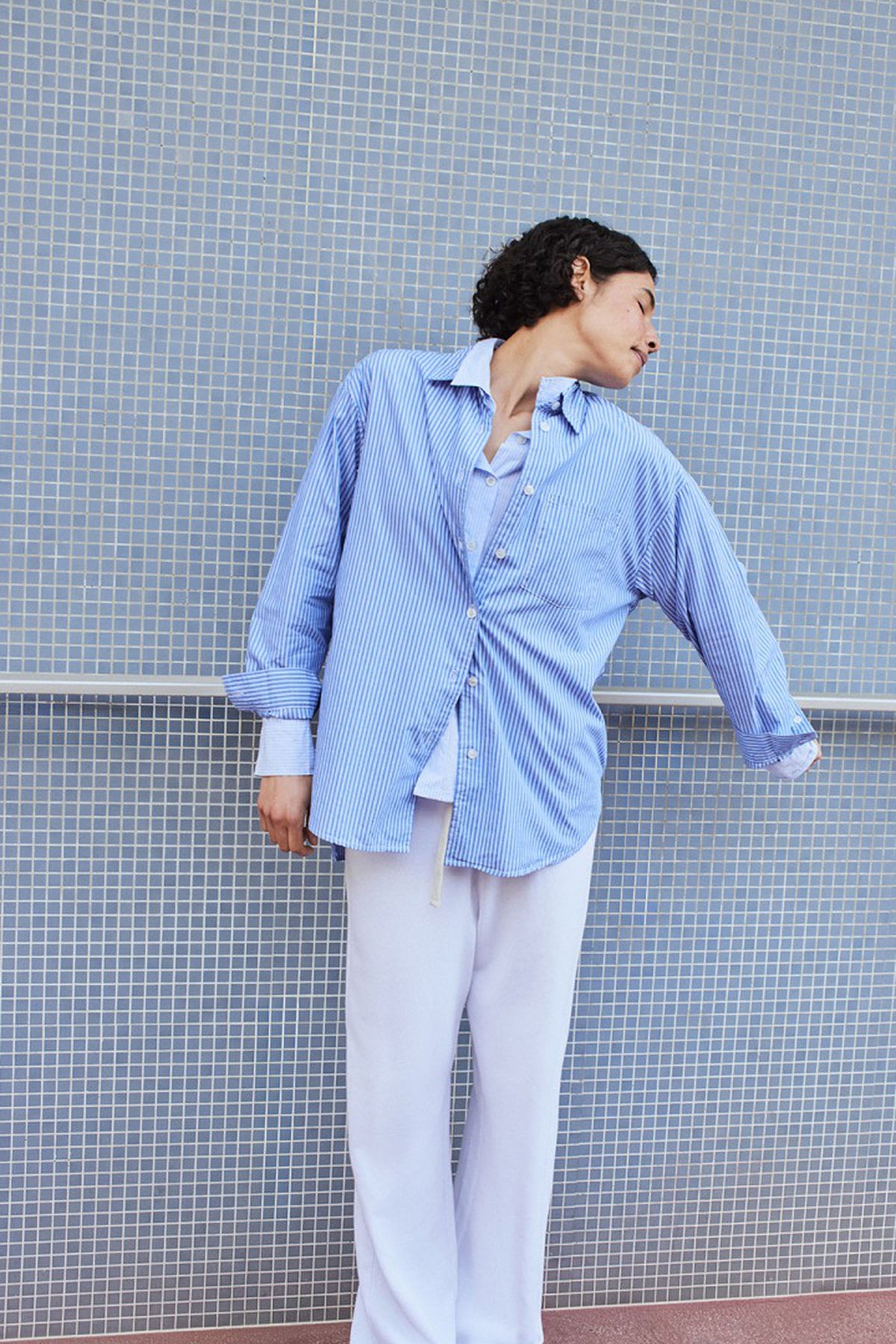Zatybay Shirt - Aqua Stripes