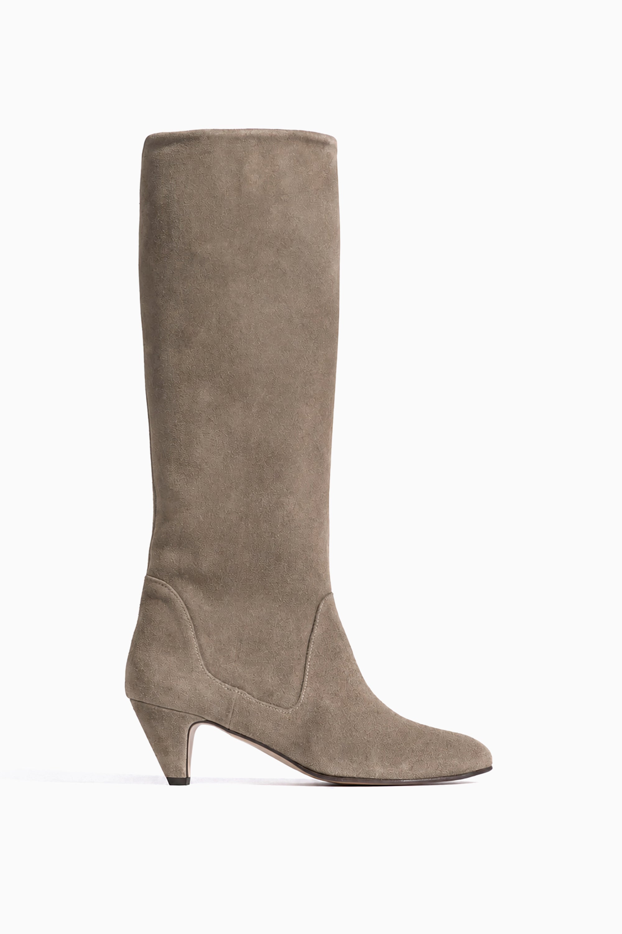 Valle 50 Stiletto Suede Boots - Mushroom