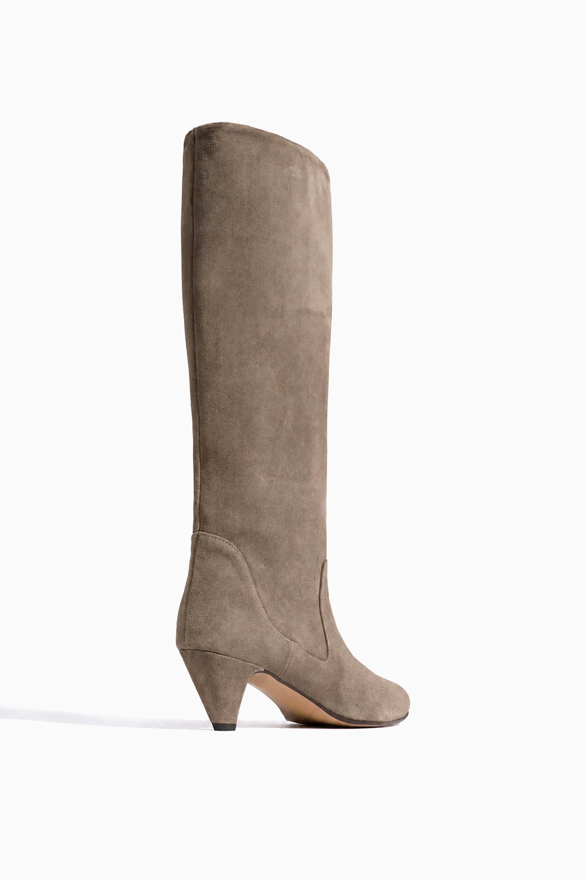 Valle 50 Stiletto Suede Boots - Mushroom
