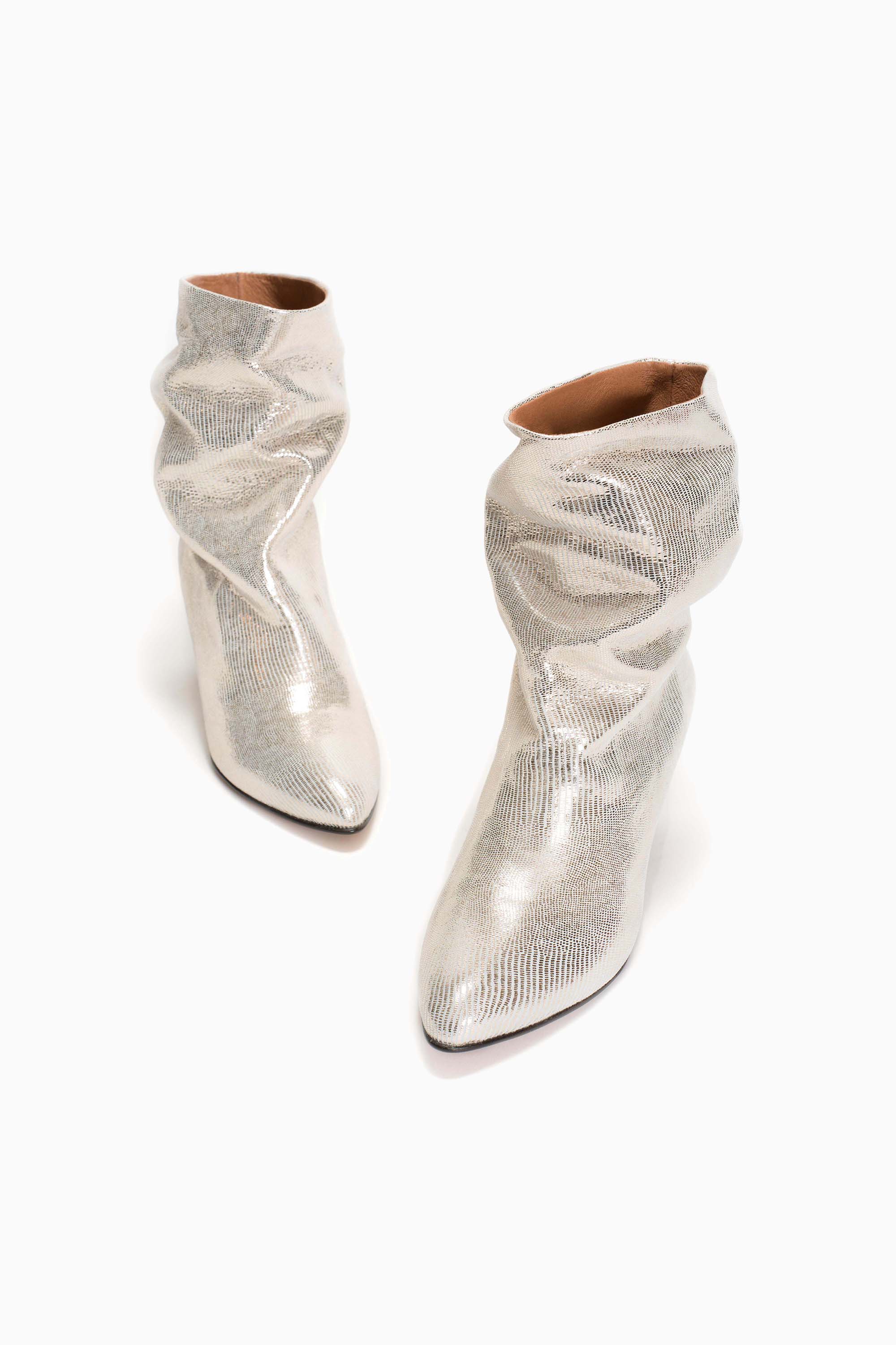 Vully 50 Stiletto Metallic Boots - Champagne