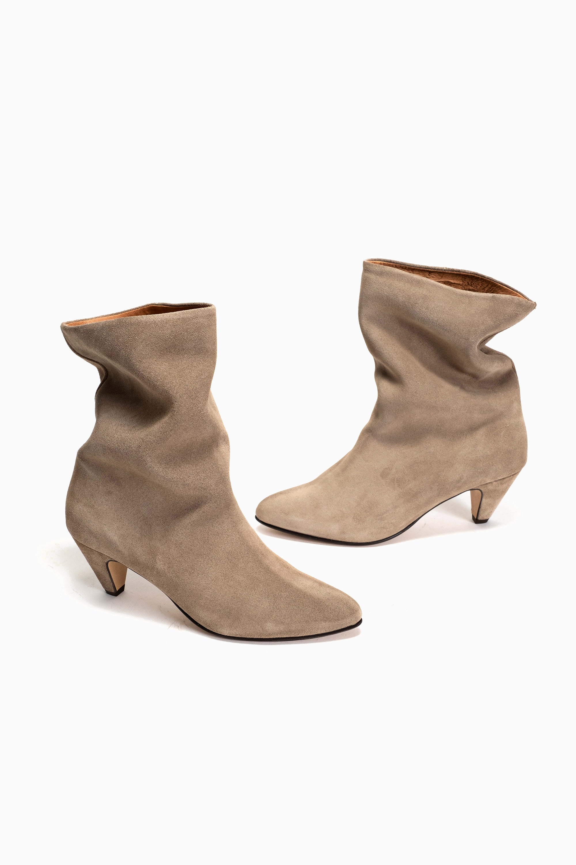 Vully 50 Stiletto Suede Boots - Mushroom