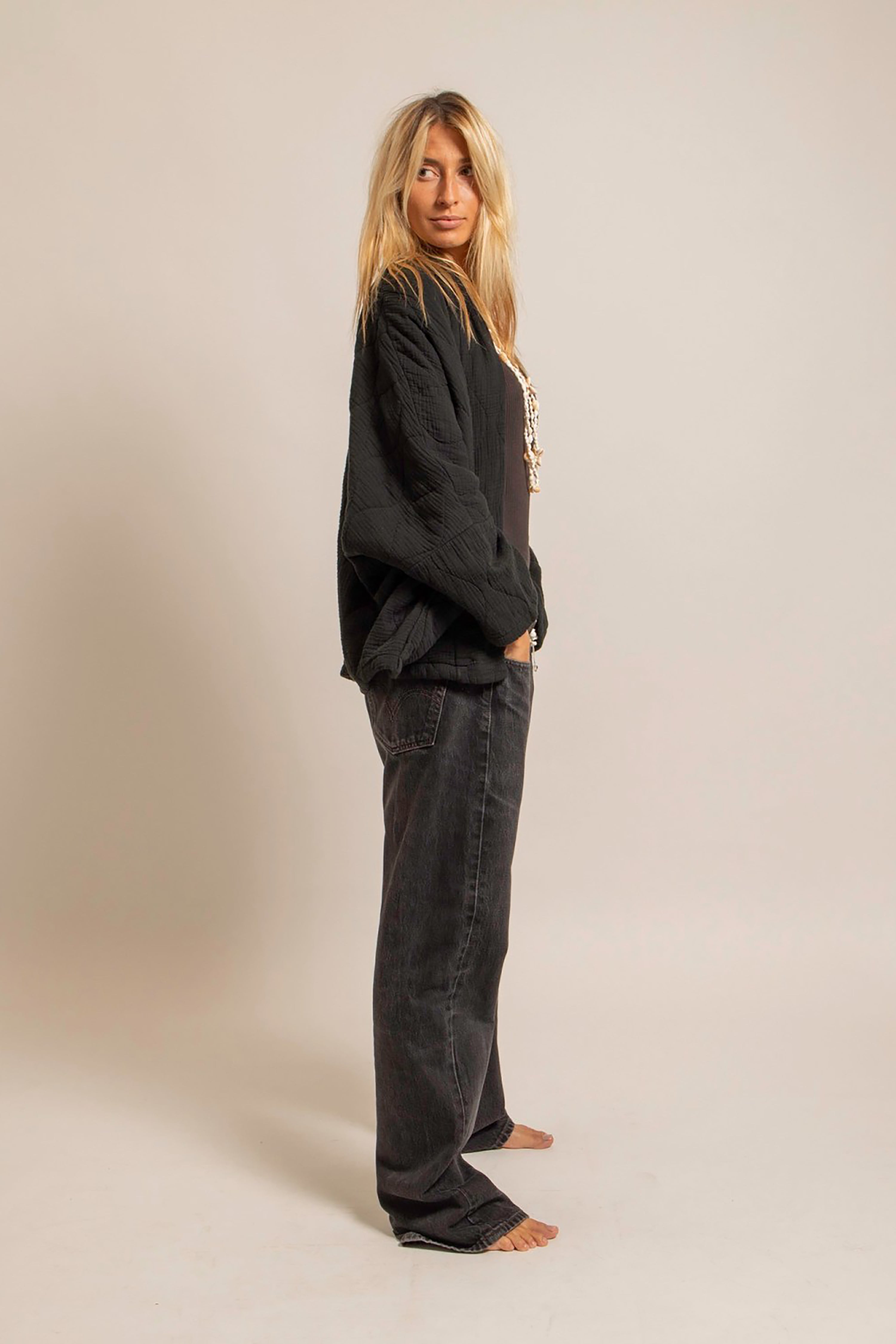 Chicago Kimono Jacket - Black