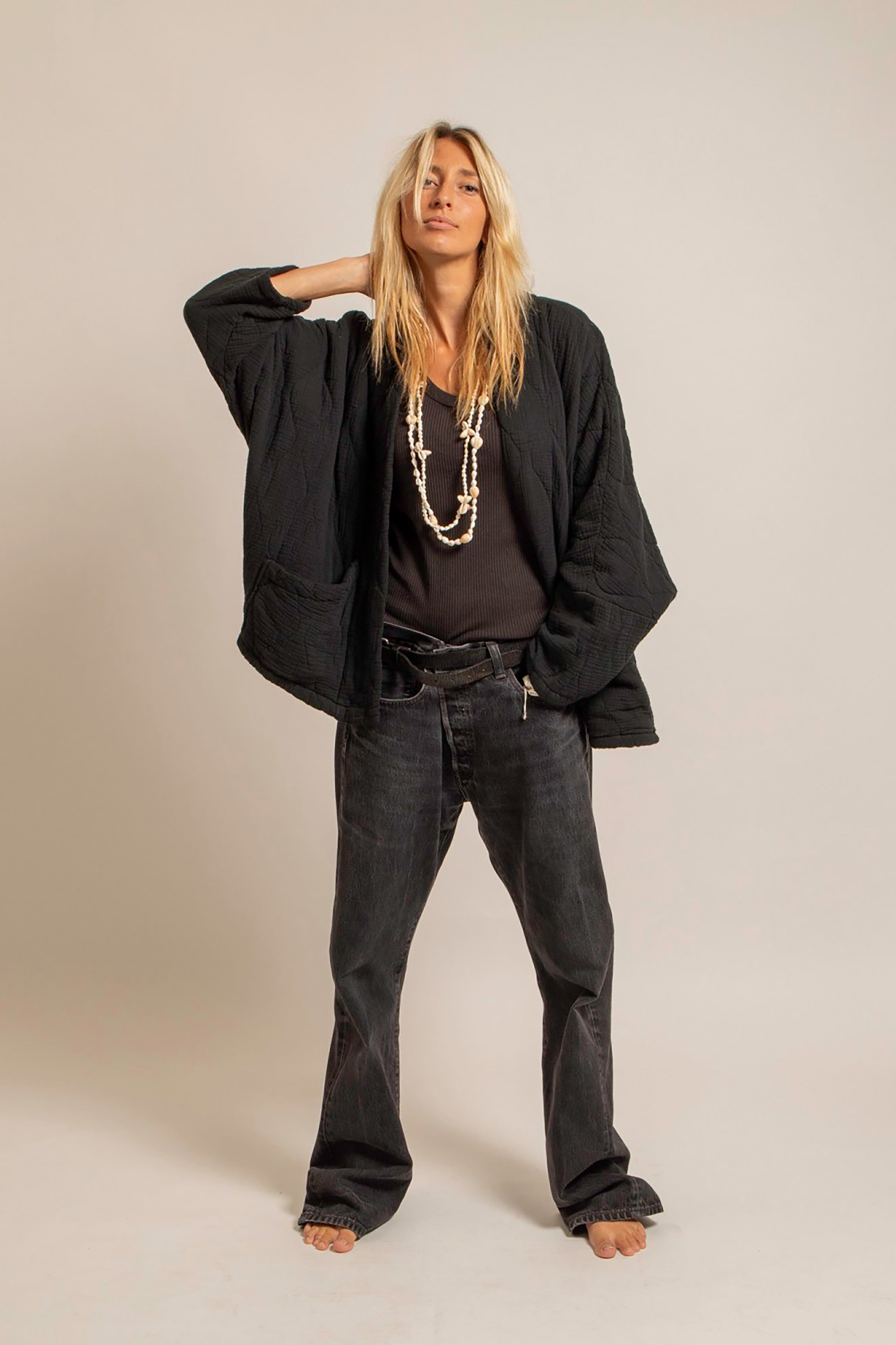 Chicago Kimono Jacket - Black
