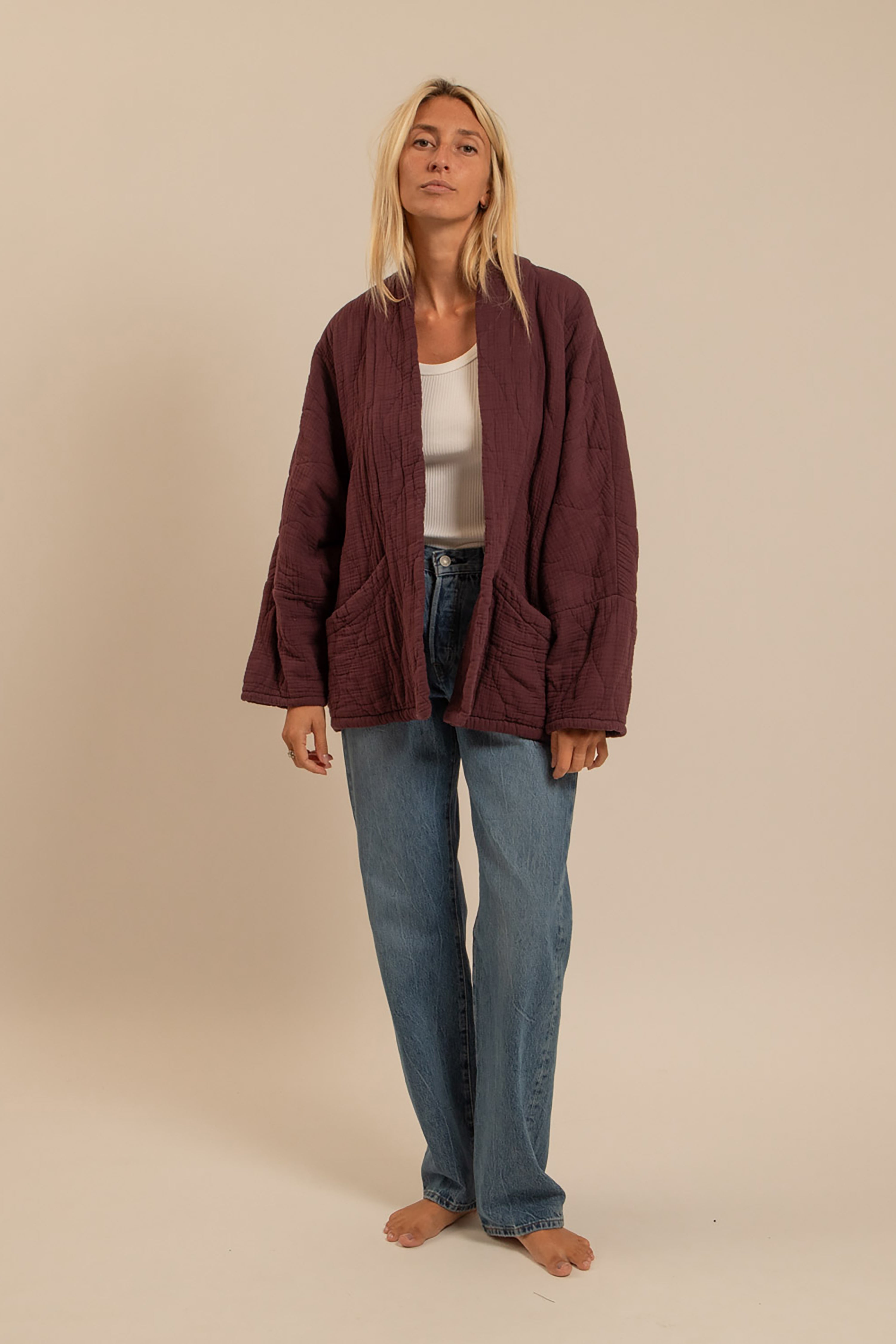 Chicago Kimono Jacket - Bordeaux
