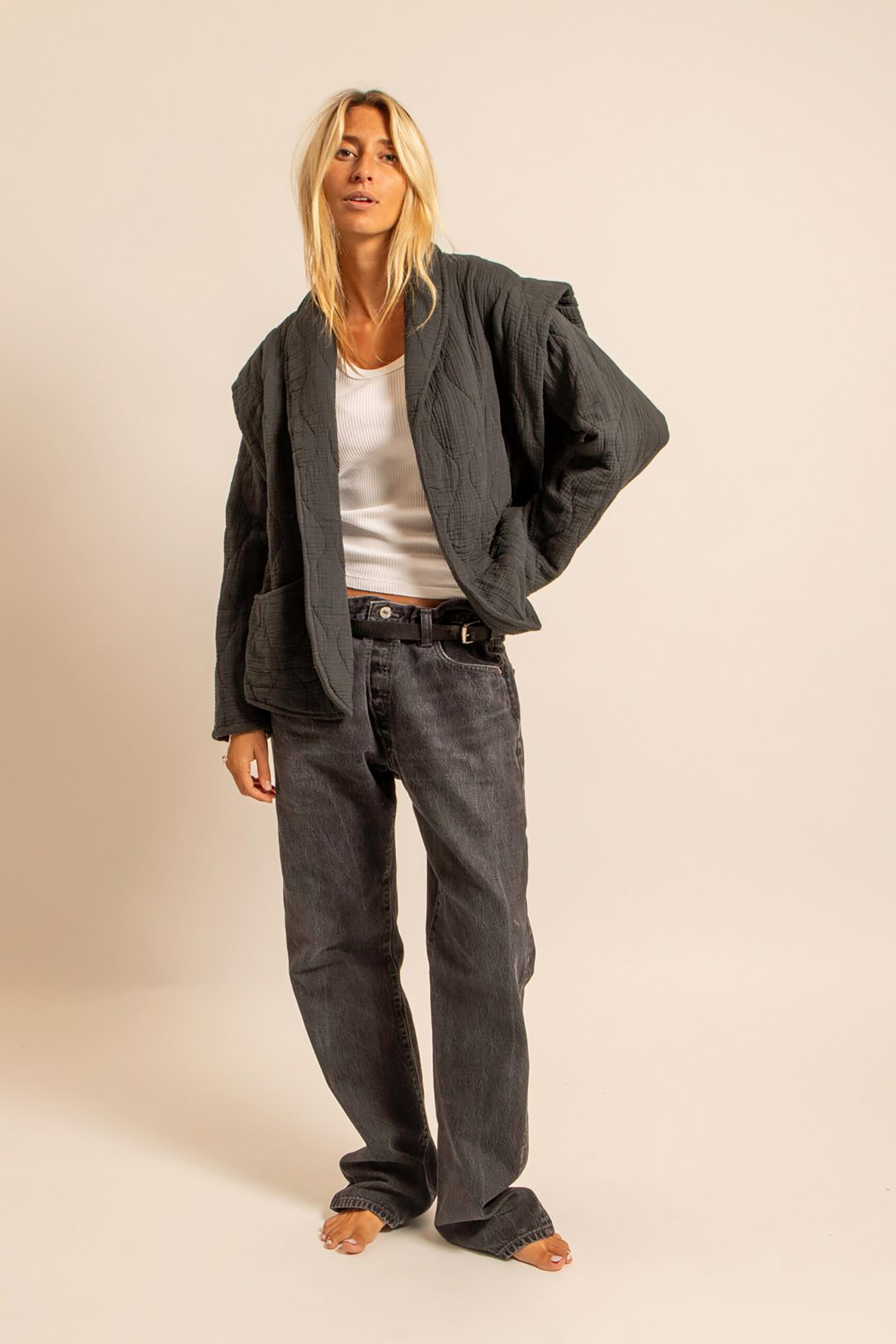 San Francisco Kimono Jacket - Anthracite