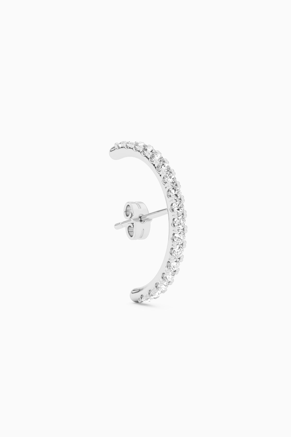 Diamond Hug Ear Stud - Silver