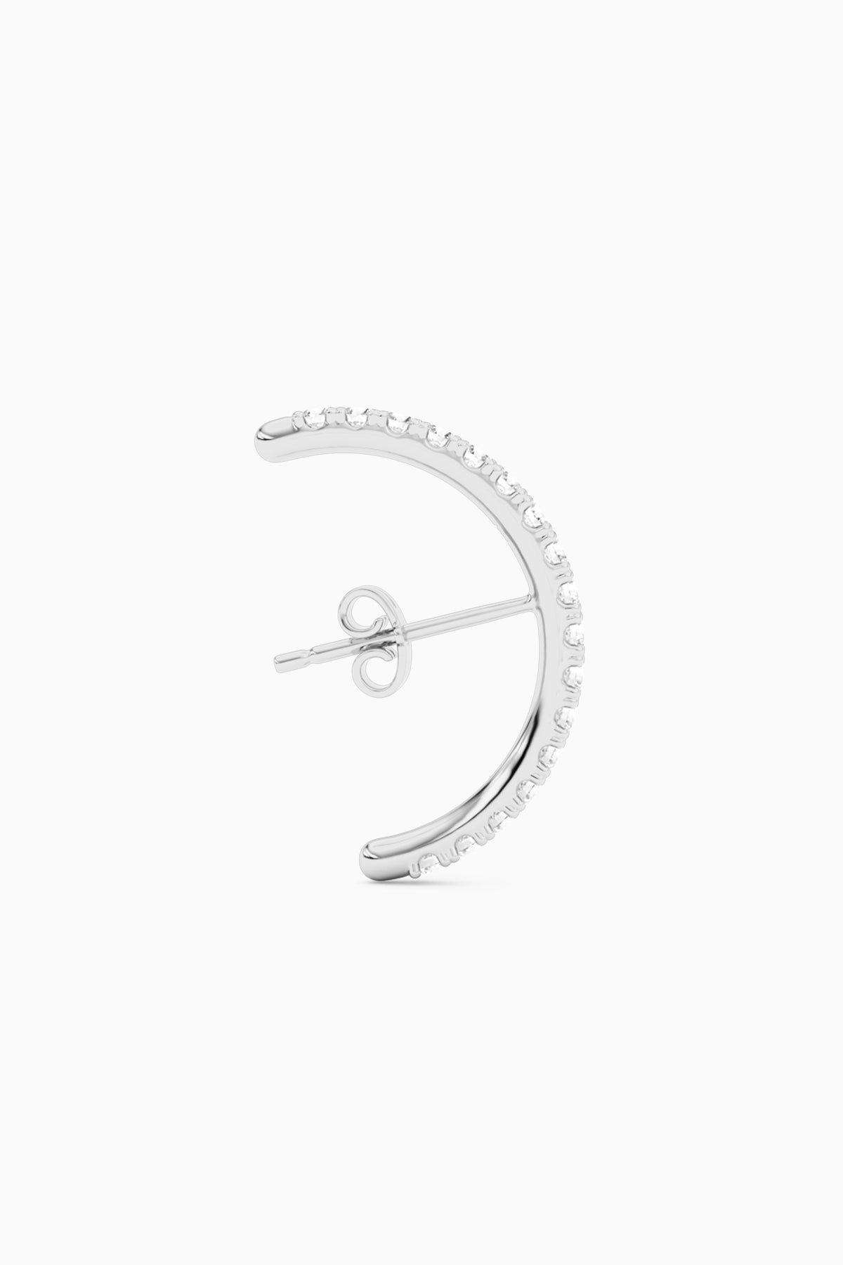 Diamond Hug Ear Stud - Silver