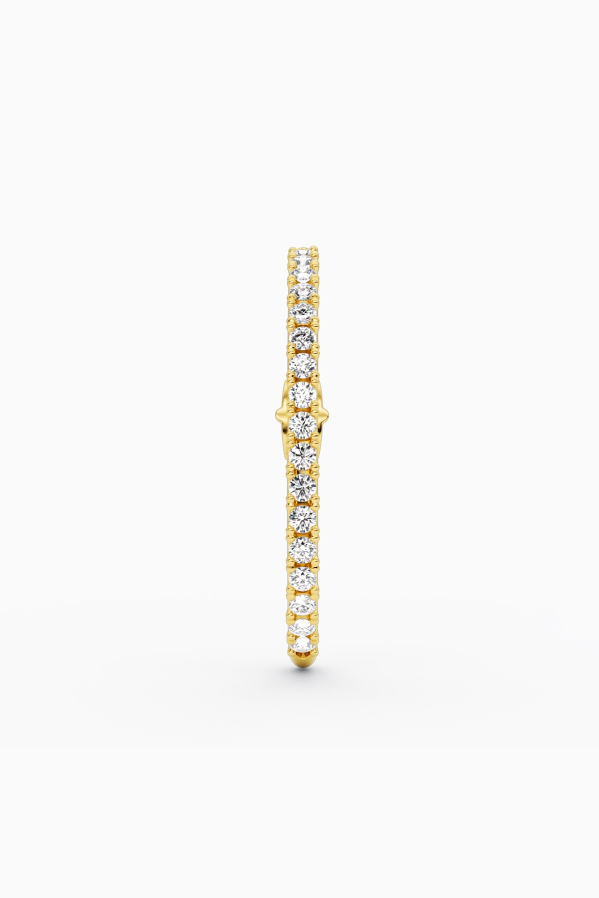 Long Diamond Hug Ear Stud - Gold