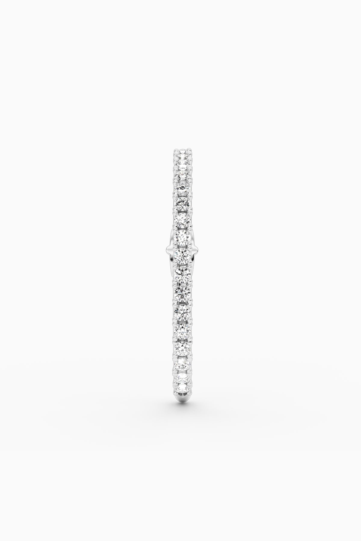 Long Diamond Hug Ear Stud - Silver
