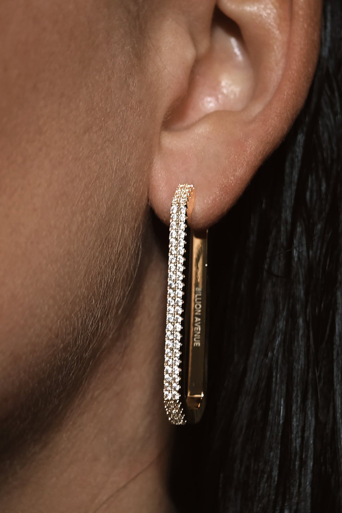 Octa Long Diamond Earring - Gold
