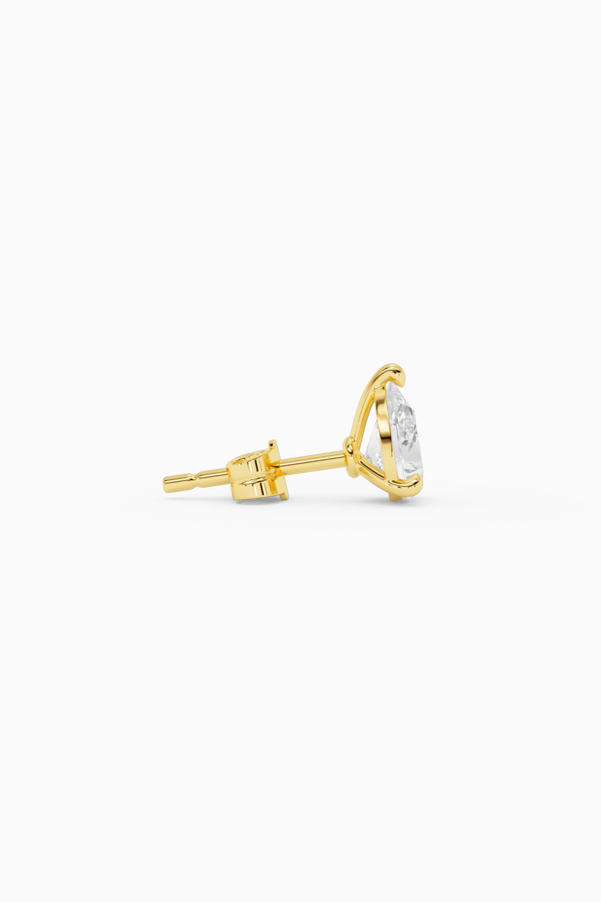 Pear Diamond Ear Stud - Gold