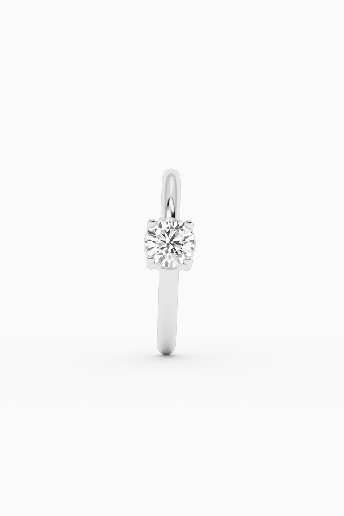 Solitaire Hug Ear Stud - Silver